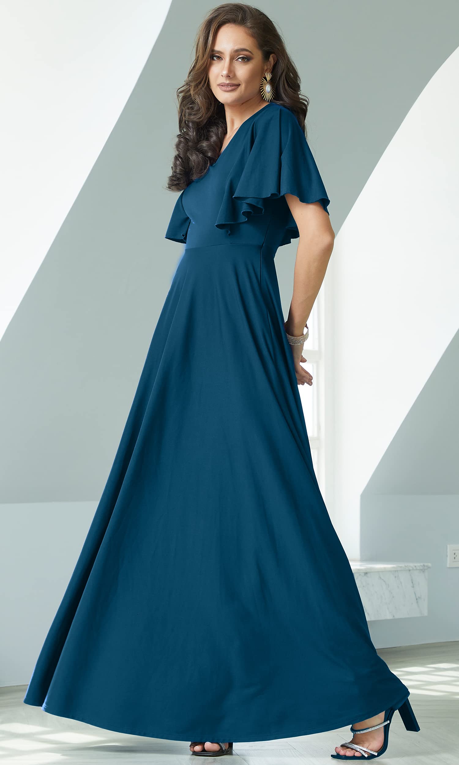 Elegant Long Bridesmaid Dress for Women - Modest Maxi Evening Cocktail Gown | Perfect for Weddings, Prom, Formal Parties & Special Occasions