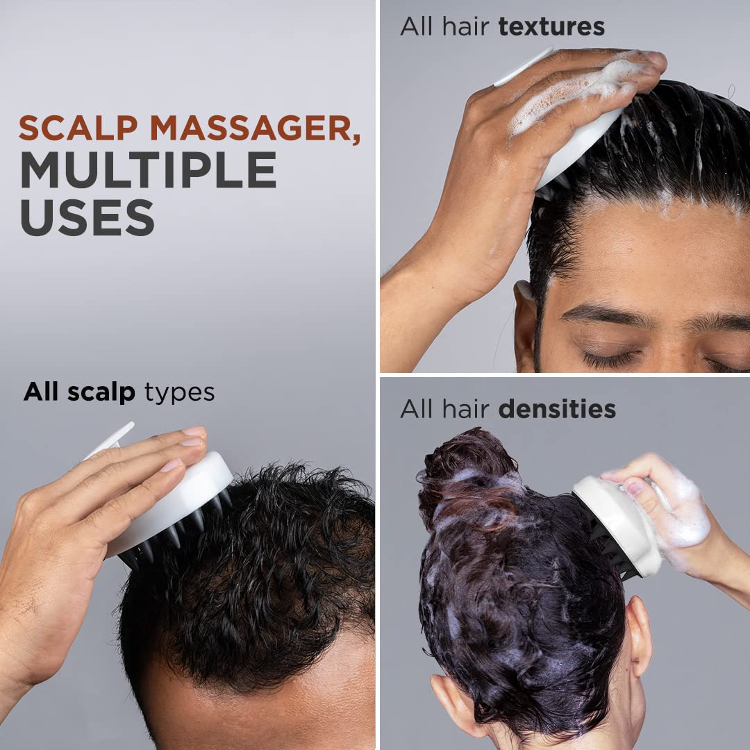 FURR Scalp Massager for Hair Growth - Soft Silicone Bristles with Removable Handle | Stimulates Blood Circulation, Reduces Dandruff & Prevents Hair Loss | Perfect for Dry Massage, Oil Treatment & Shampoo Application at Home or Salon
