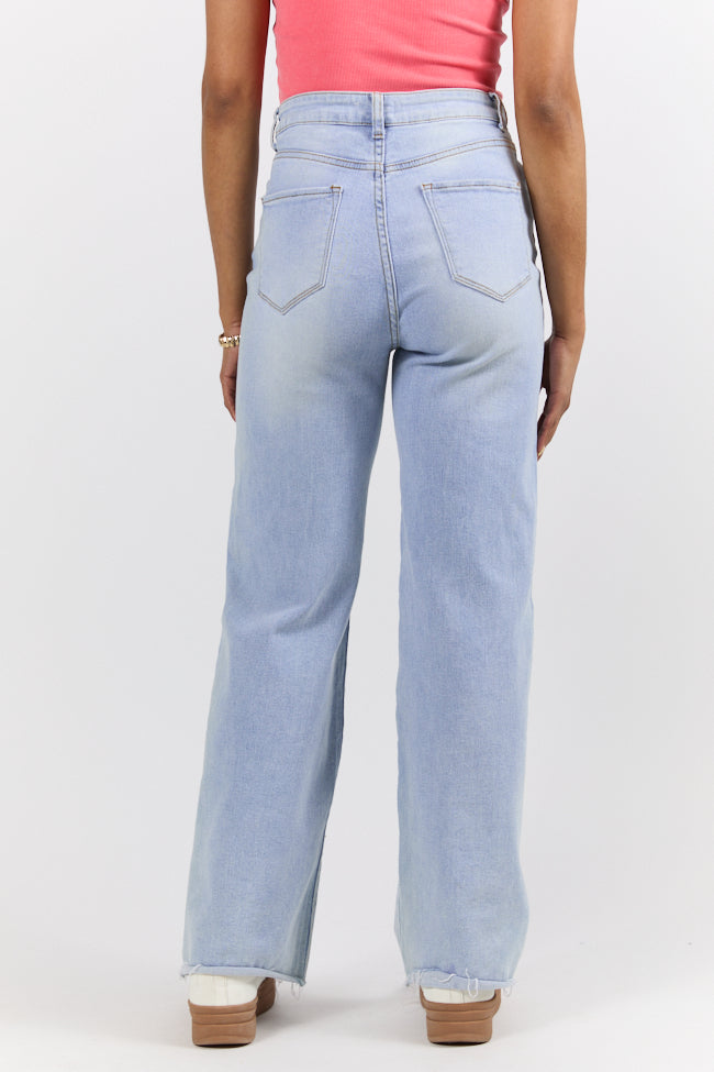 Kelsea Light Wash Wide Leg Jeans for Women - High Waisted Stretch Denim Pants - Casual & Comfortable Everyday Wear for Office, Shopping & Weekend Outings