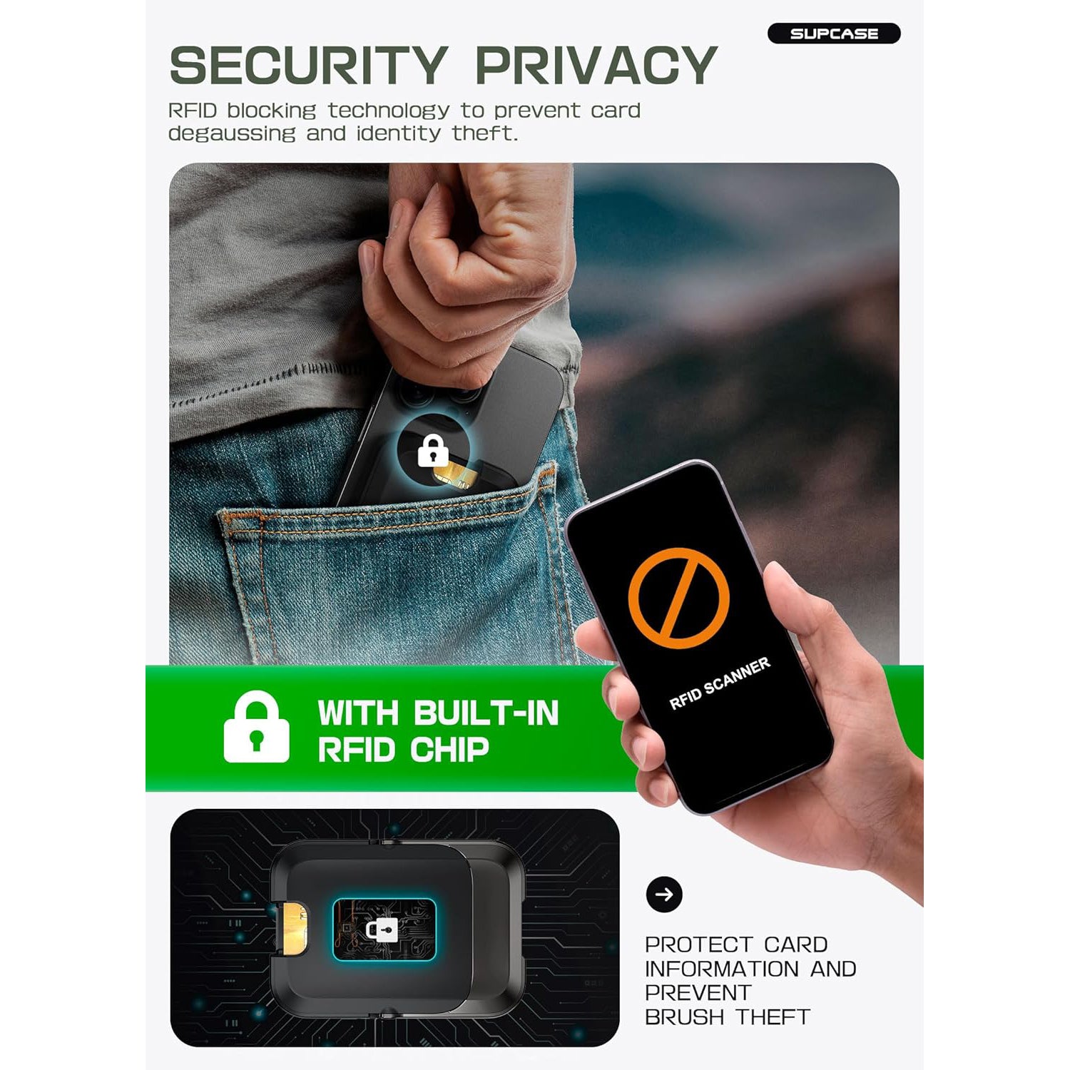 UB Mag Vault Magnetic Wallet with Stand - Slim RFID Blocking Carbon Black Wallet for Men | Perfect for Travel, Business & Everyday Carry (EDC)