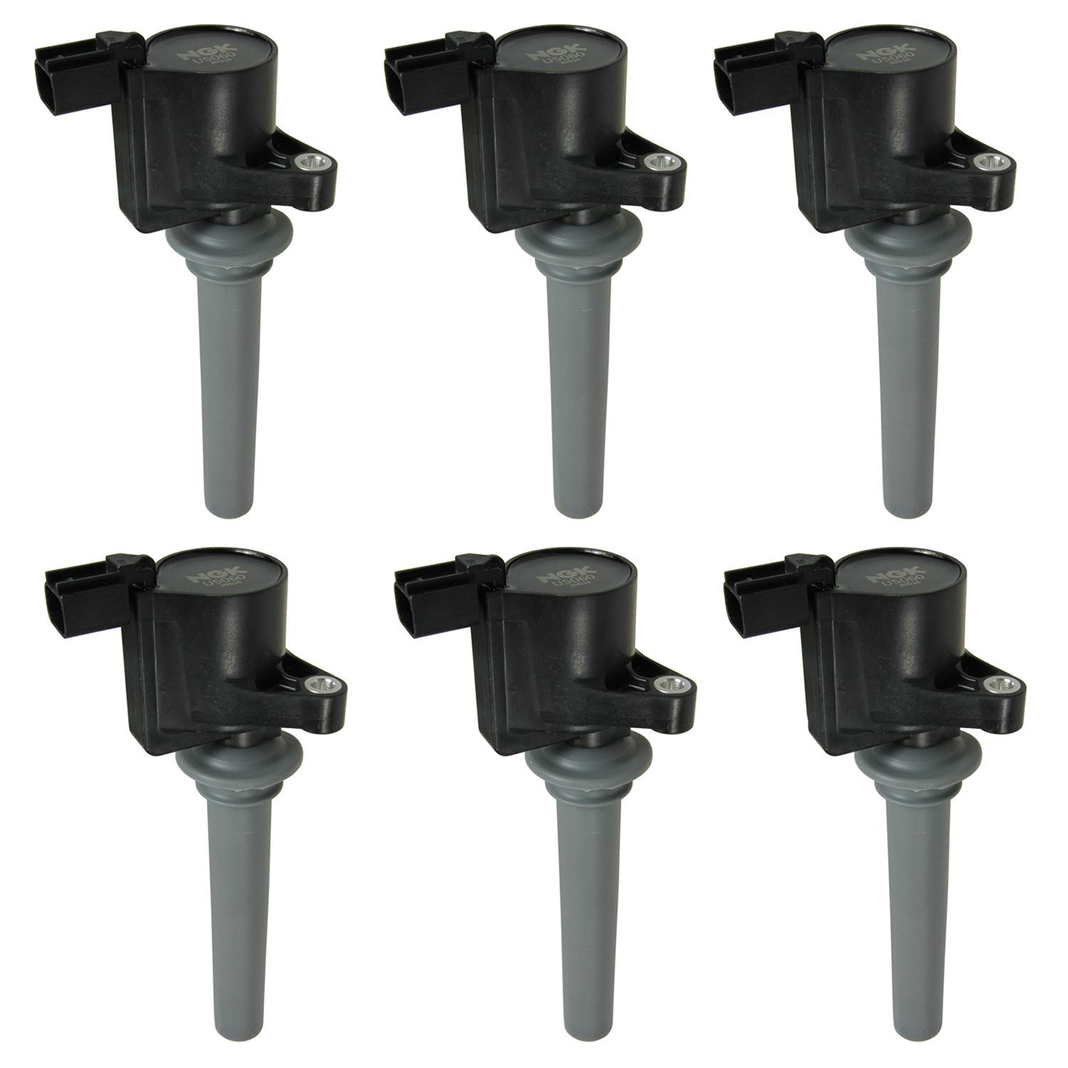 NGK U5060-6 (49175) High Performance Coil-On-Plug Ignition Coil - 6 Pack - Compatible with Ford, Lincoln, Mercury Vehicles - Perfect for Engine Tune-Ups & Performance Upgrades