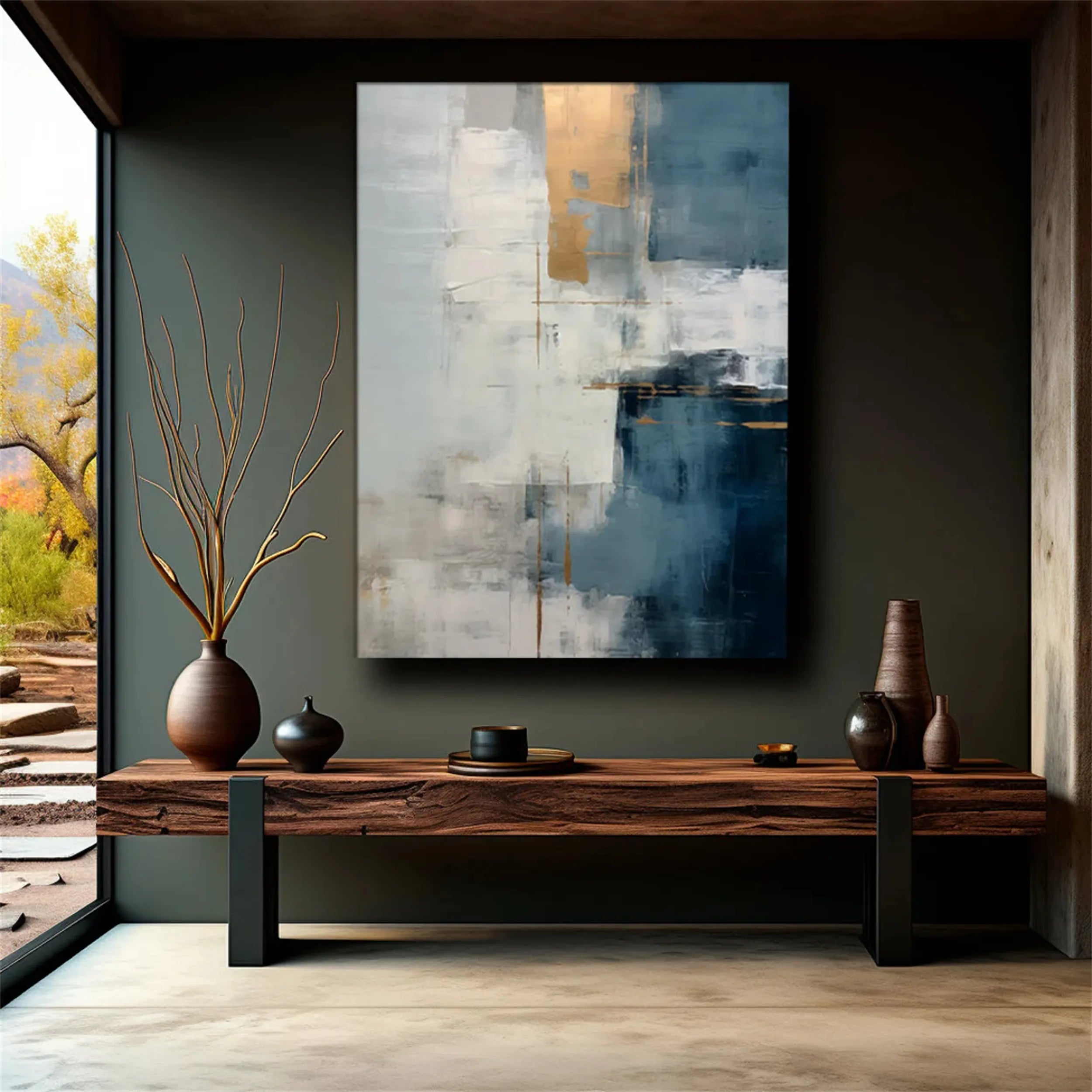 Abstract Painting #AB 124 - Modern Wall Art for Home & Office Decor - Perfect for Living Room, Bedroom or Workspace