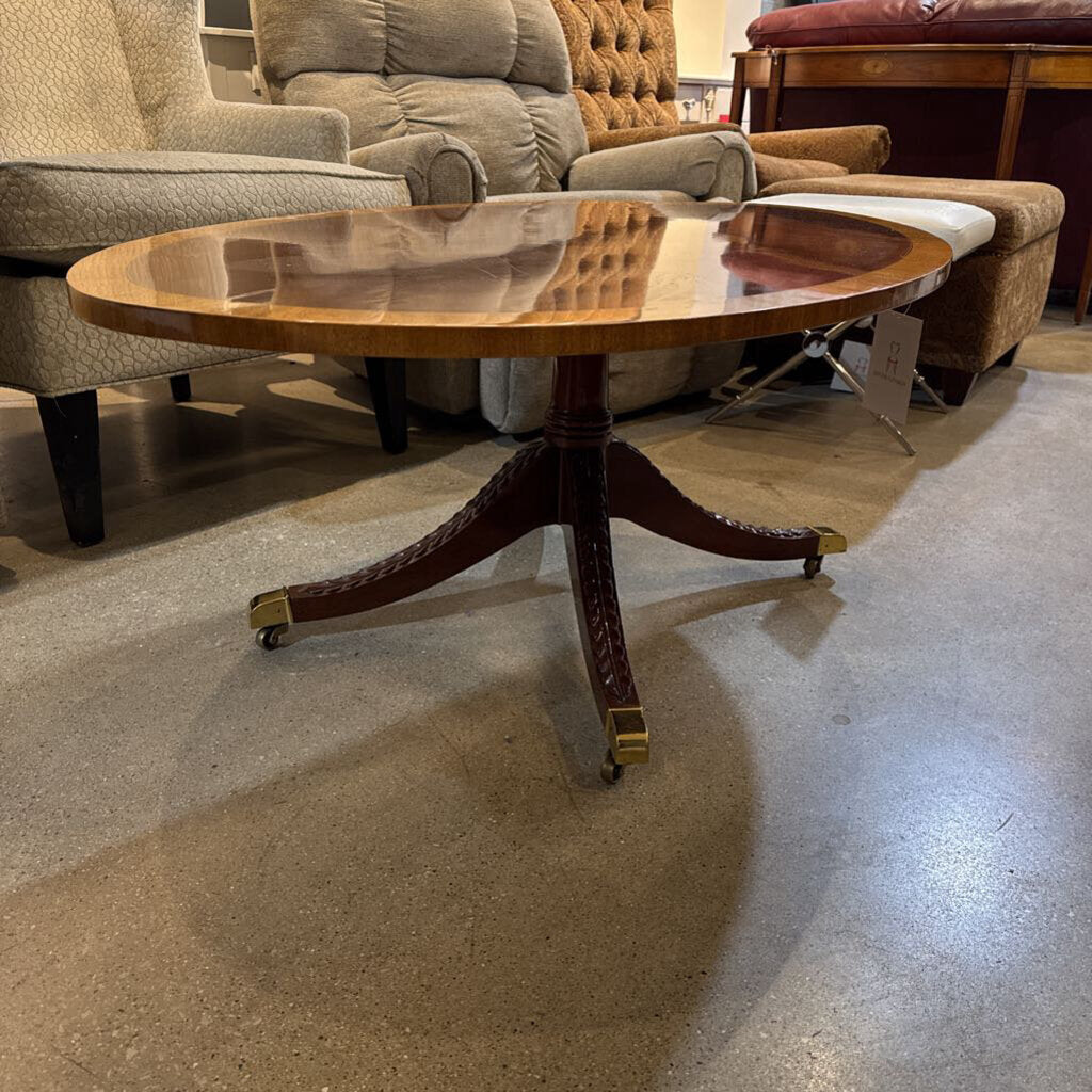 Regency Oval Inlaid Coffee Table - 48