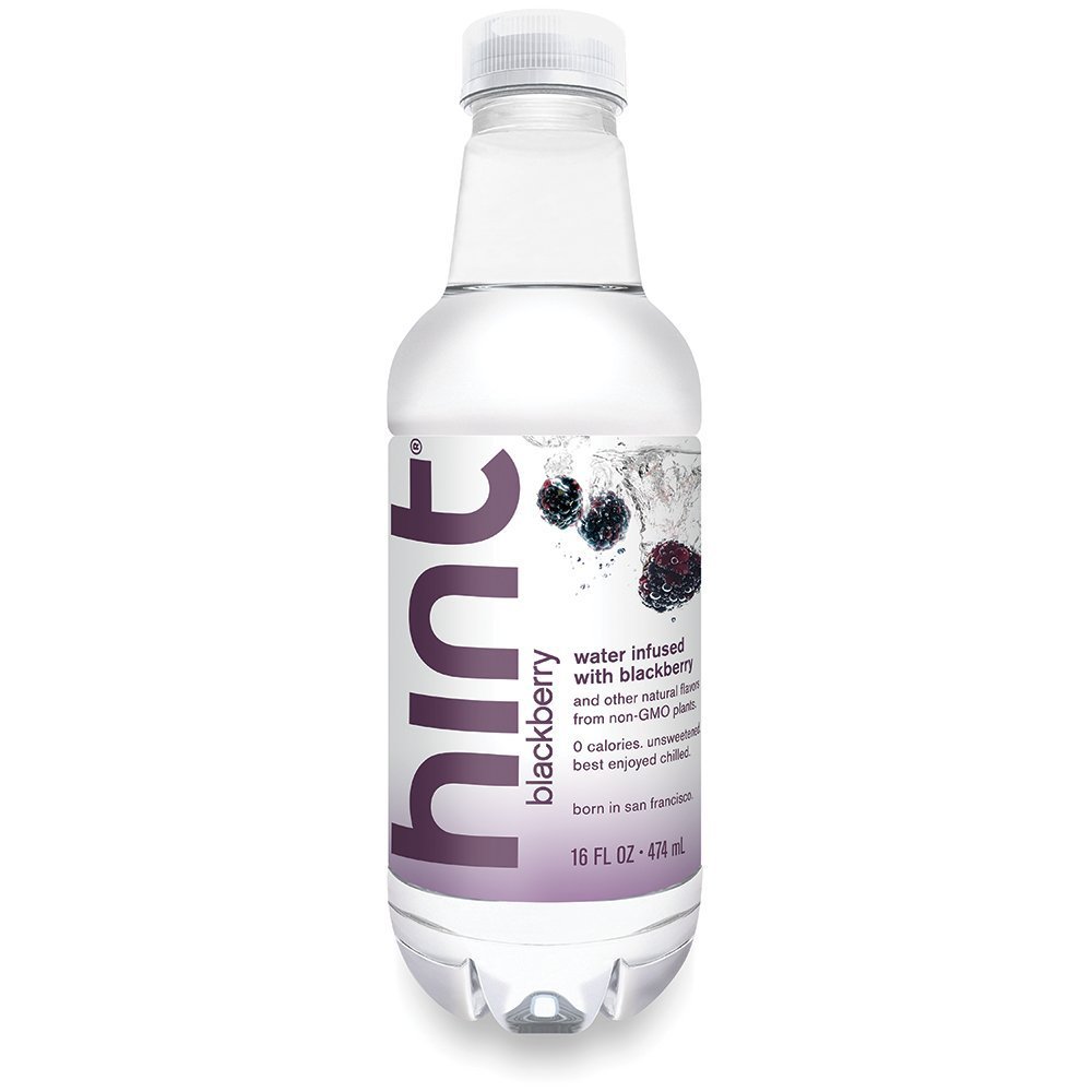 Hint Water Blackberry Infused Water (Pack of 24) 16oz Bottles - Zero Sugar, Zero Calories, No Sweeteners, Preservatives or Artificial Flavors - Hydrating & Refreshing for Workouts, Office & Daily Hydration