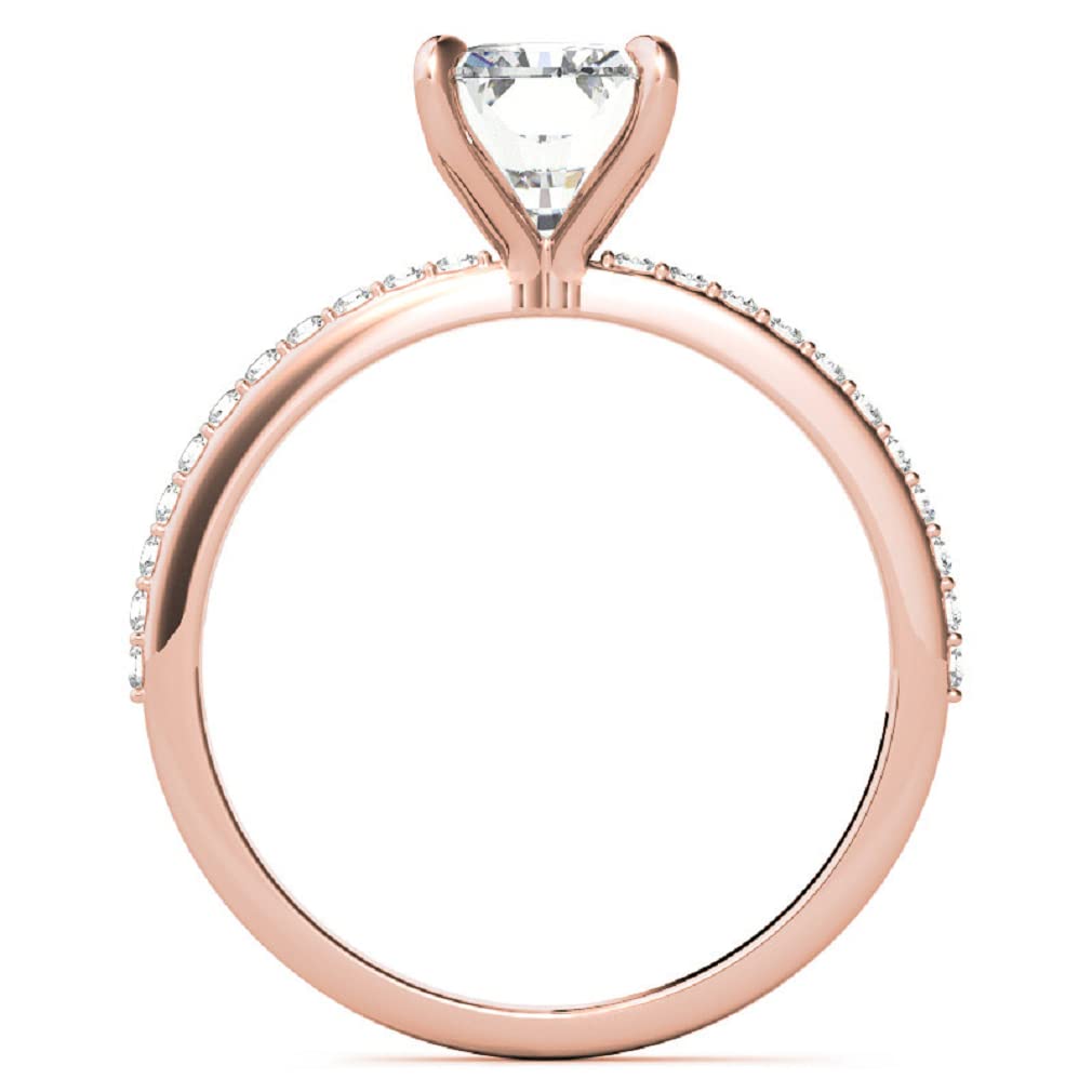 10K Solid Rose Gold Handmade Engagement Ring Set - 2.0 CT Emerald Cut Moissanite Diamond Solitaire Wedding Band for Women - Perfect for Proposals, Anniversaries & Bridal Jewelry Gifts