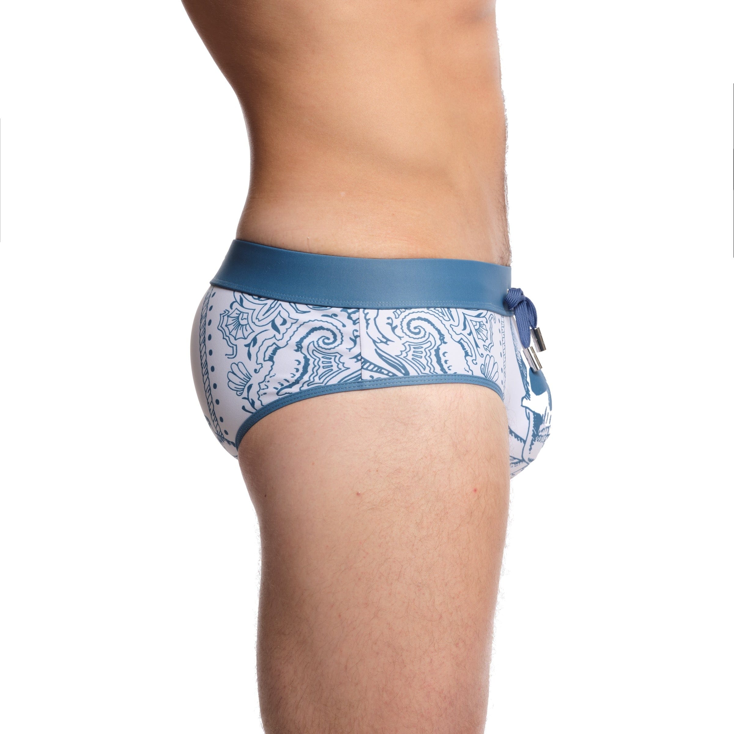 Nautical Bandana Swim Brief - Stylish Men's Swim Trunks for Beach, Pool & Summer Vacations - Quick Dry & Comfortable Swimwear for Swimming, Surfing & Water Sports