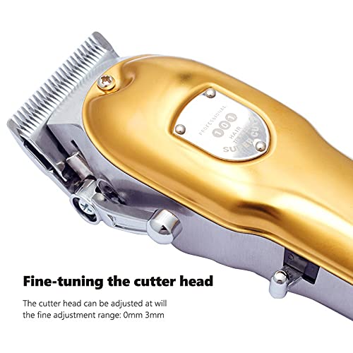 Professional Rechargeable Electric Hair Clipper & Beard Trimmer for Men - Low Noise Hair Cutting Machine with P93138-Silver-Box - Perfect for Home Barbering, Grooming, and Travel Use