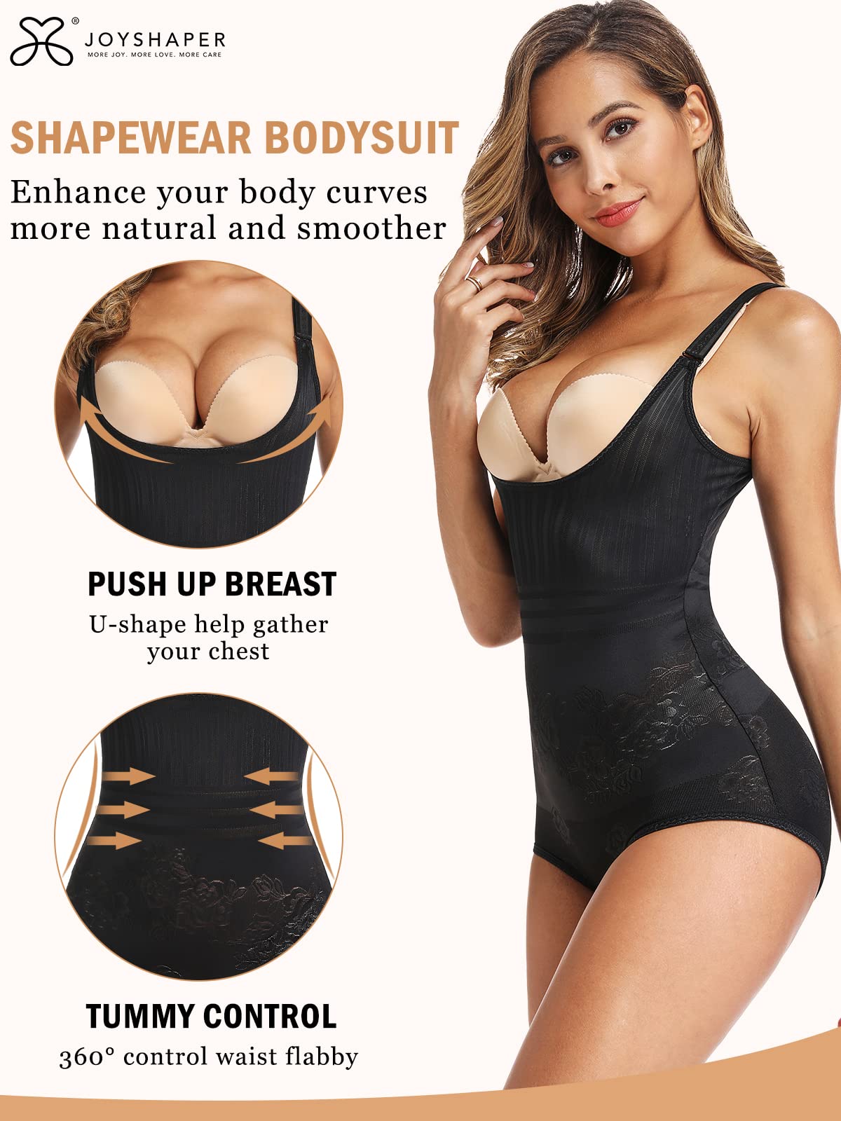 JOYSHAPER Women's Shapewear Bodysuit - Tummy Control Seamless Open Bust Bodysuit for Slimming & Smoothing - Perfect for Everyday Wear, Special Occasions & Postpartum Recovery