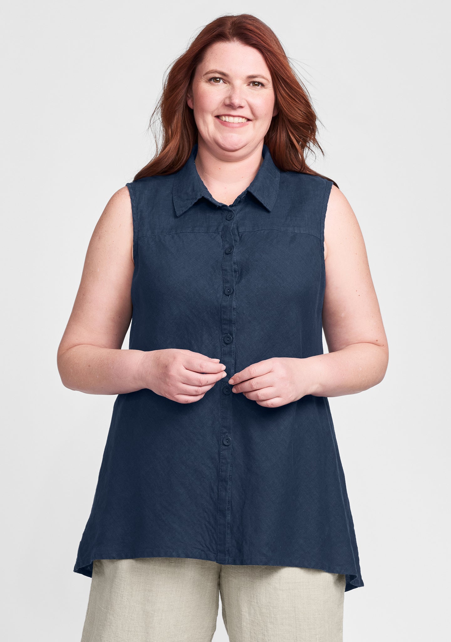 Skyline Blouse - Sleeveless Linen Top for Women | Breathable Summer Shirt | Casual Office & Beach Wear | FINAL SALE
