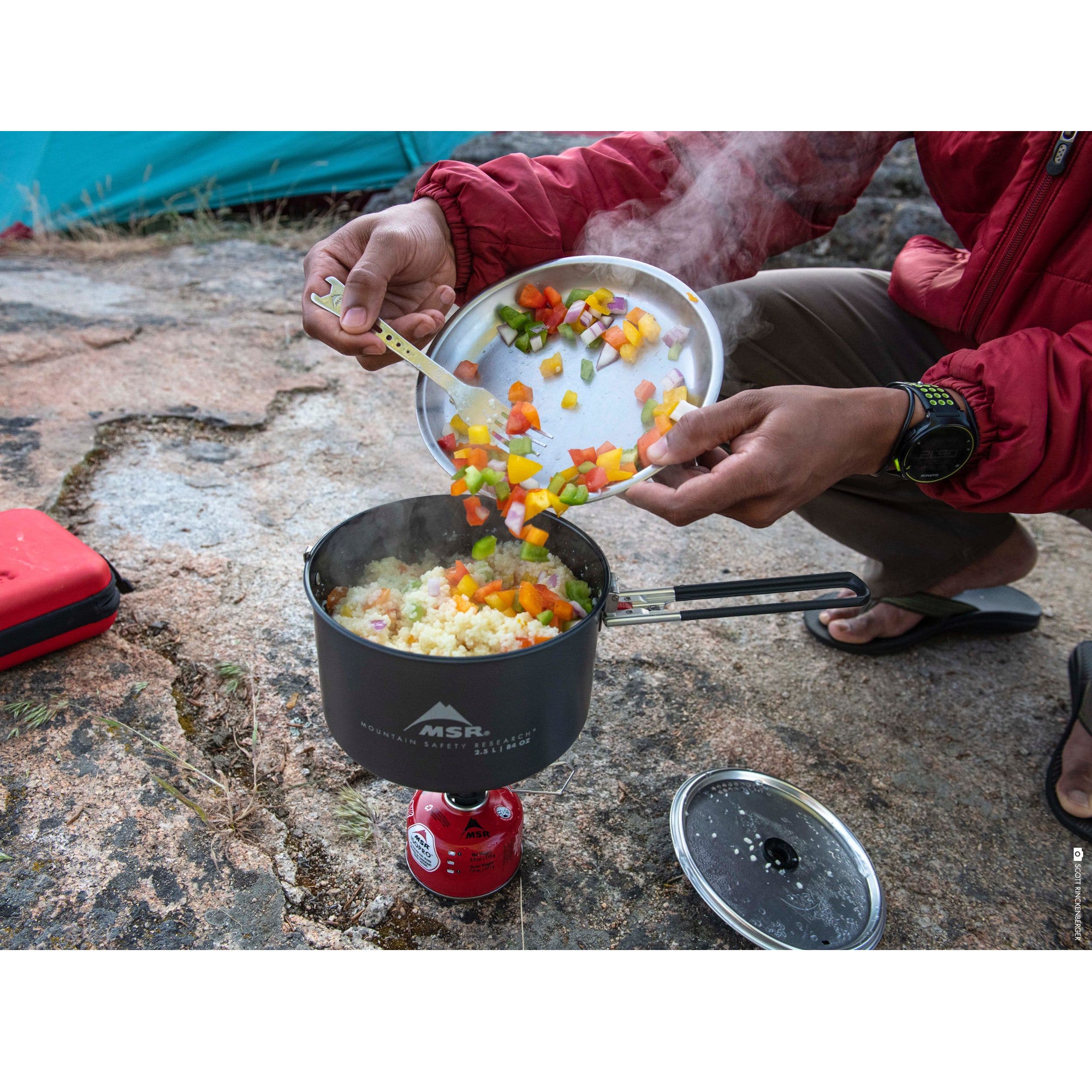 MSR Ceramic 2-Pot Camping Cookware Set - Lightweight Backpacking Pots for Outdoor Cooking, Hiking & Camping Trips | Durable Aluminum Construction with Non-Stick Coating