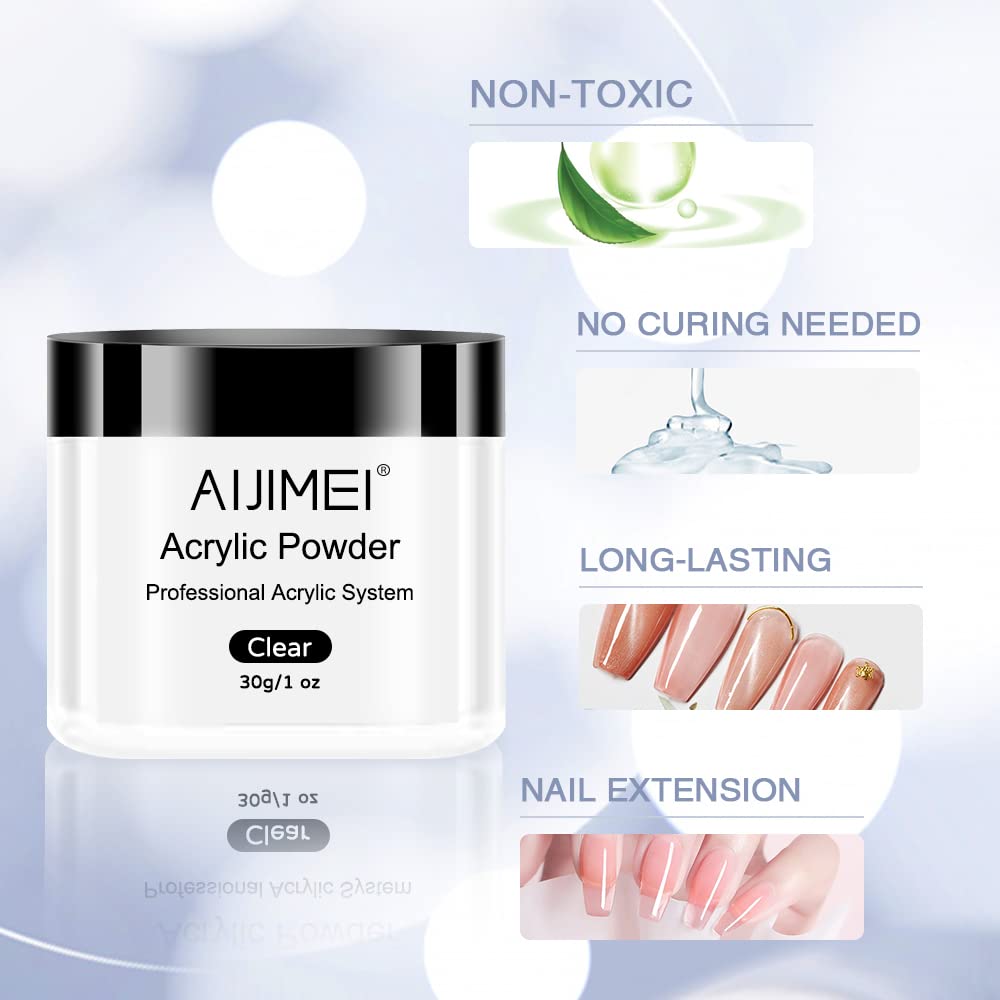 AIJIMEI Professional Acrylic Nail Kit with Liquid Monomer & Powder - Complete Nail Extension System for Salon & Home Use - Nail Art Starter Kit for Beginners (Set A) - Perfect for Manicures, Nail Extensions & DIY Nail Designs