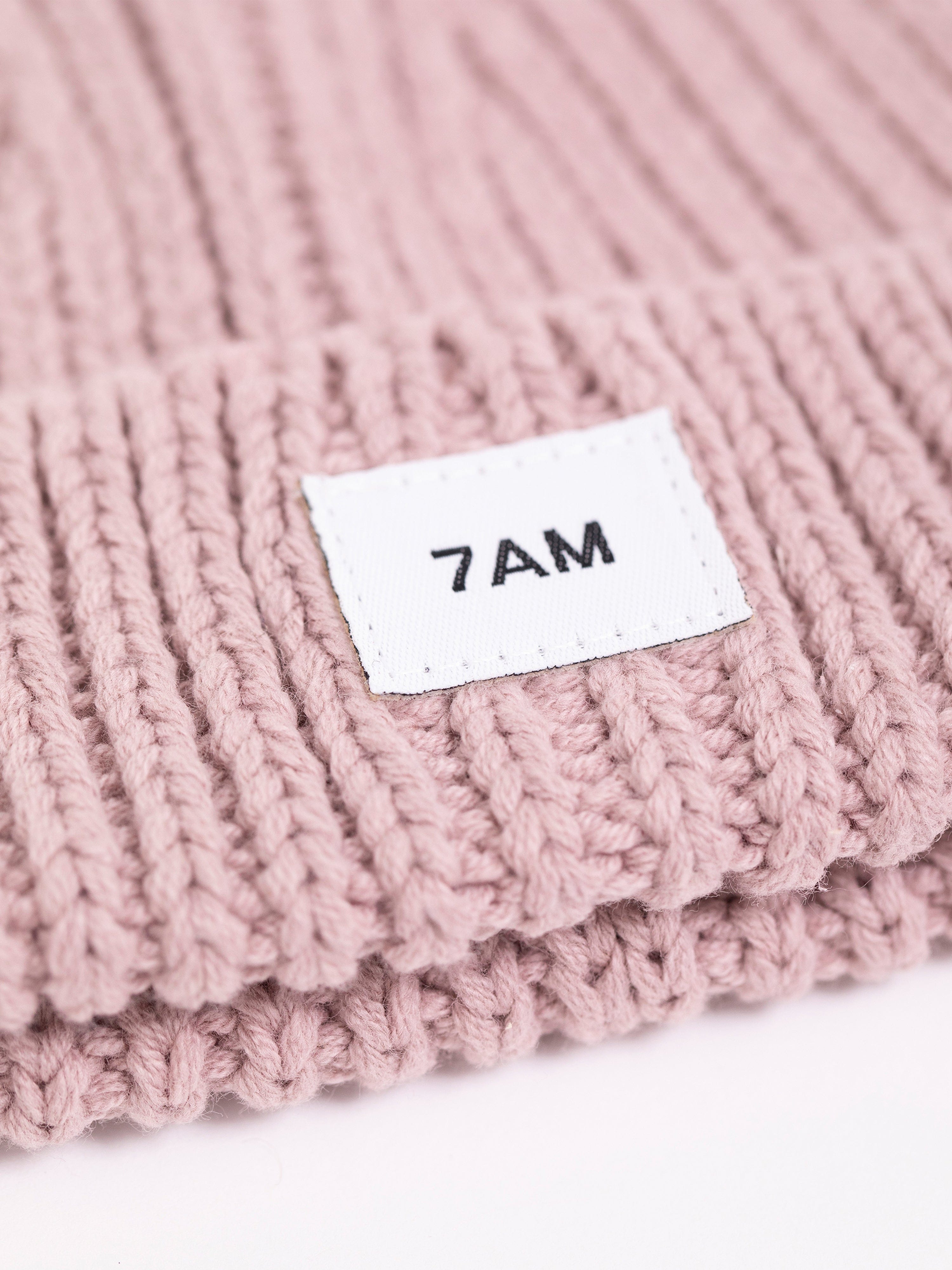 7AM Enfant Baby Girls Chunky Beanie Hat - Soft Winter Knit Hat for Infants & Toddlers in Pink | Perfect for Cold Weather, Outdoor Play & Photo Shoots