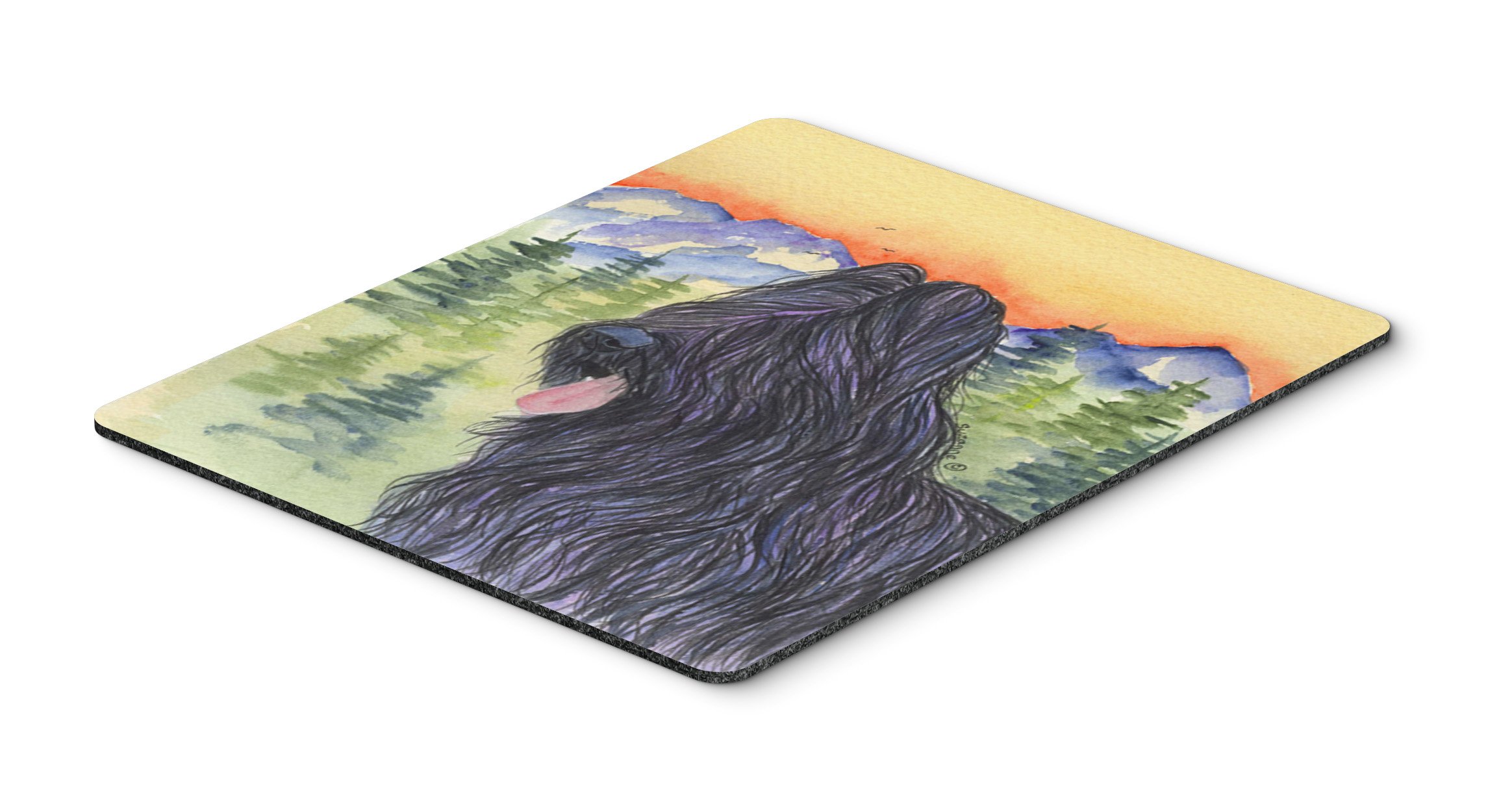 Briard Mouse Pad & Hot Pad Trivet - Large Washable Non-Slip Desk Mat for Home Office, Gaming, Computer & Laptop Use - Perfect Workstation Accessory for Work & Play