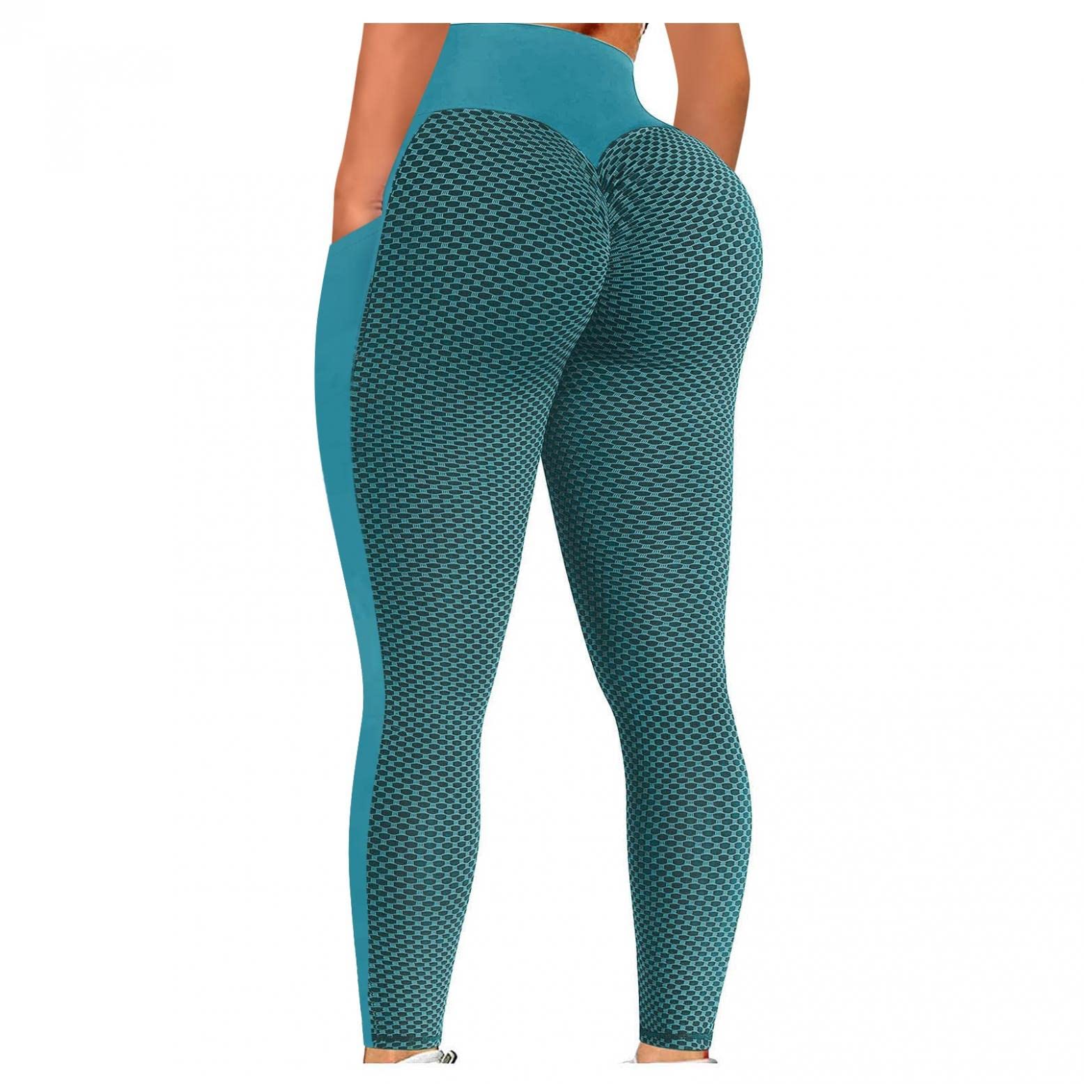 Women's High Waist Yoga Pants with Pockets - Tummy Control Workout Leggings - Quick Dry Stretchy Running Pants for Gym, Fitness & Everyday Wear