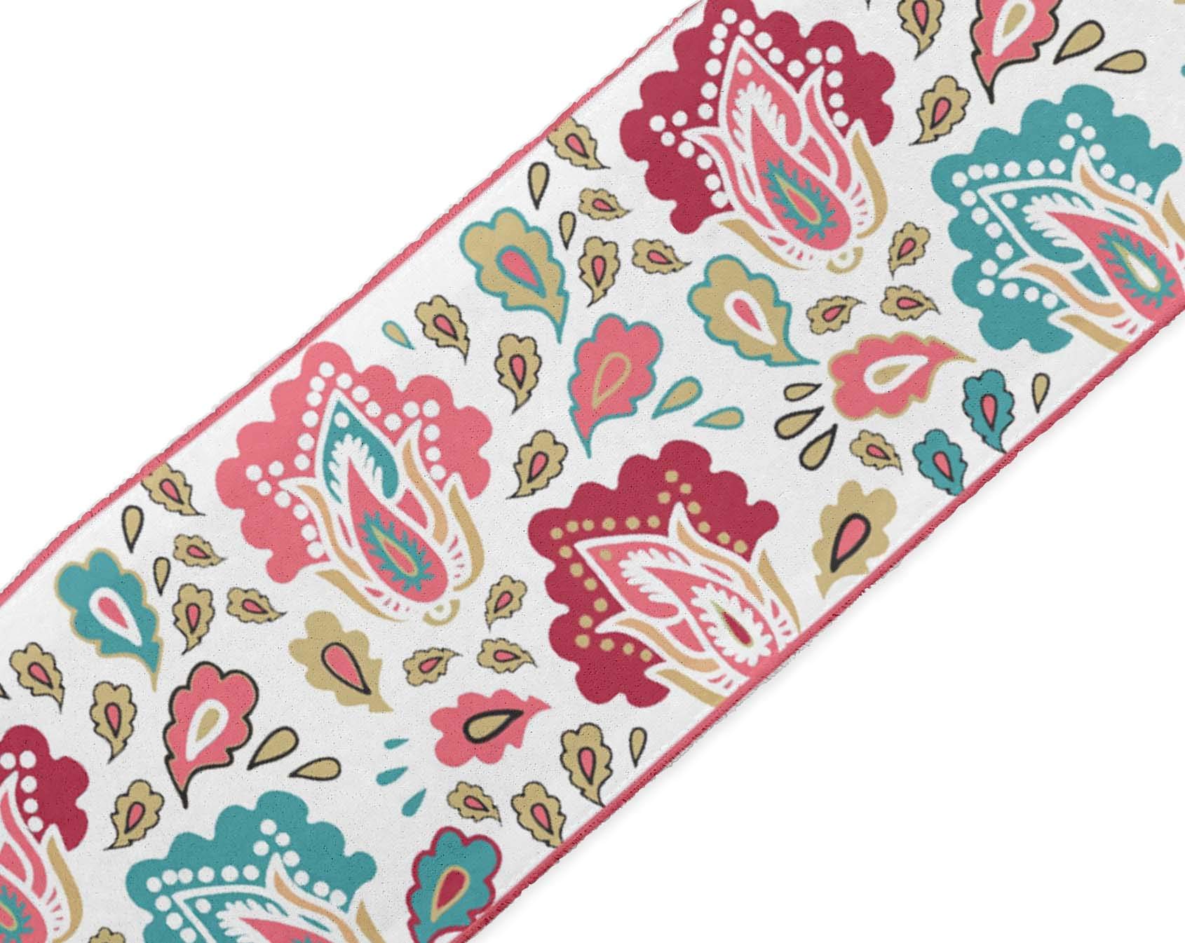 White Leaves & Floral Printed Velvet Trim Fabric - 9 Yards x 4 Inches Sewing Border Ribbon for DIY Crafts, Home Decor, Wedding Dress Embellishments & Costume Accessories