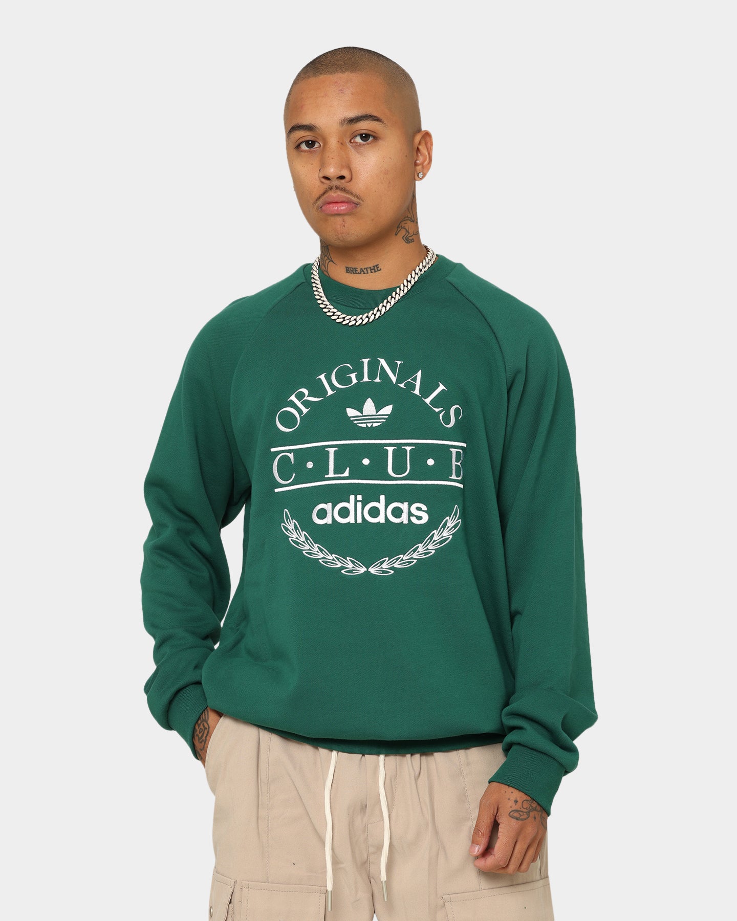 Adidas Club Sweater - Men's Casual Pullover Hoodie | Collegiate Green | Comfortable Cotton Blend for Everyday Wear | Perfect for Gym, Running & Street Style
