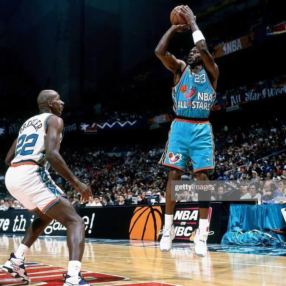 Authentic Michael Jordan Signed 1996 NBA All-Star Jersey with PSA/DNA COA - Chicago Bulls Teal Jersey - Perfect for Sports Memorabilia Collectors and Basketball Fans Display