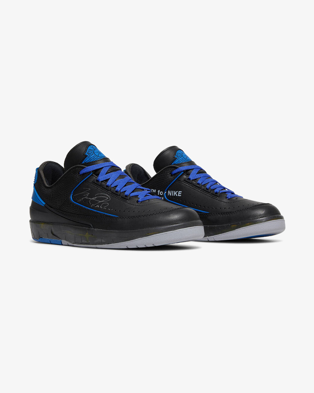 Nike x Off-White Air Jordan 2 Retro Low SP Black Royal Sneakers - Men's Basketball Shoes for Streetwear & Casual Wear (New Release)