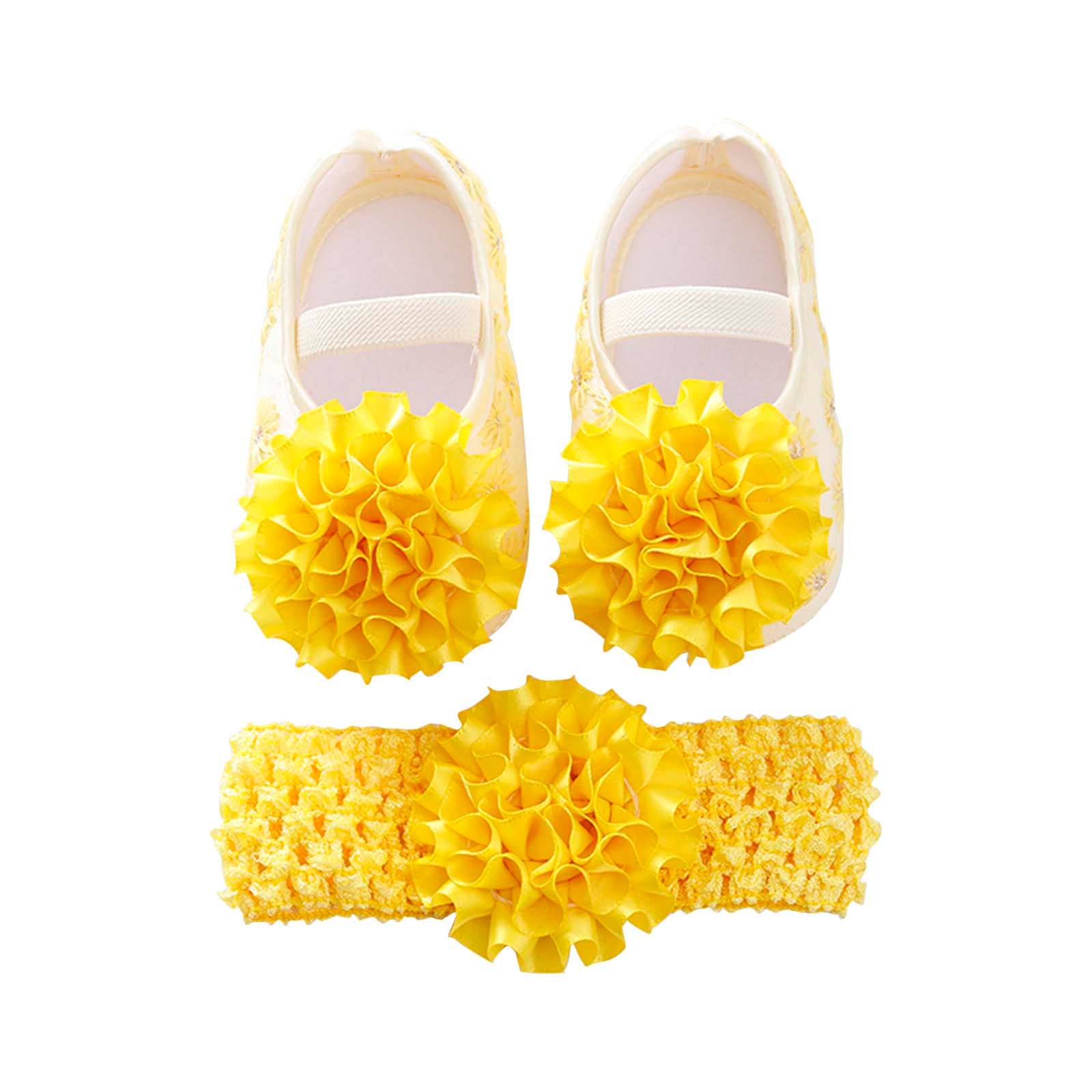 Princess Baby Shoes with Headband - Soft Sole Anti-Slip for Toddlers - Perfect for First Steps & Parties