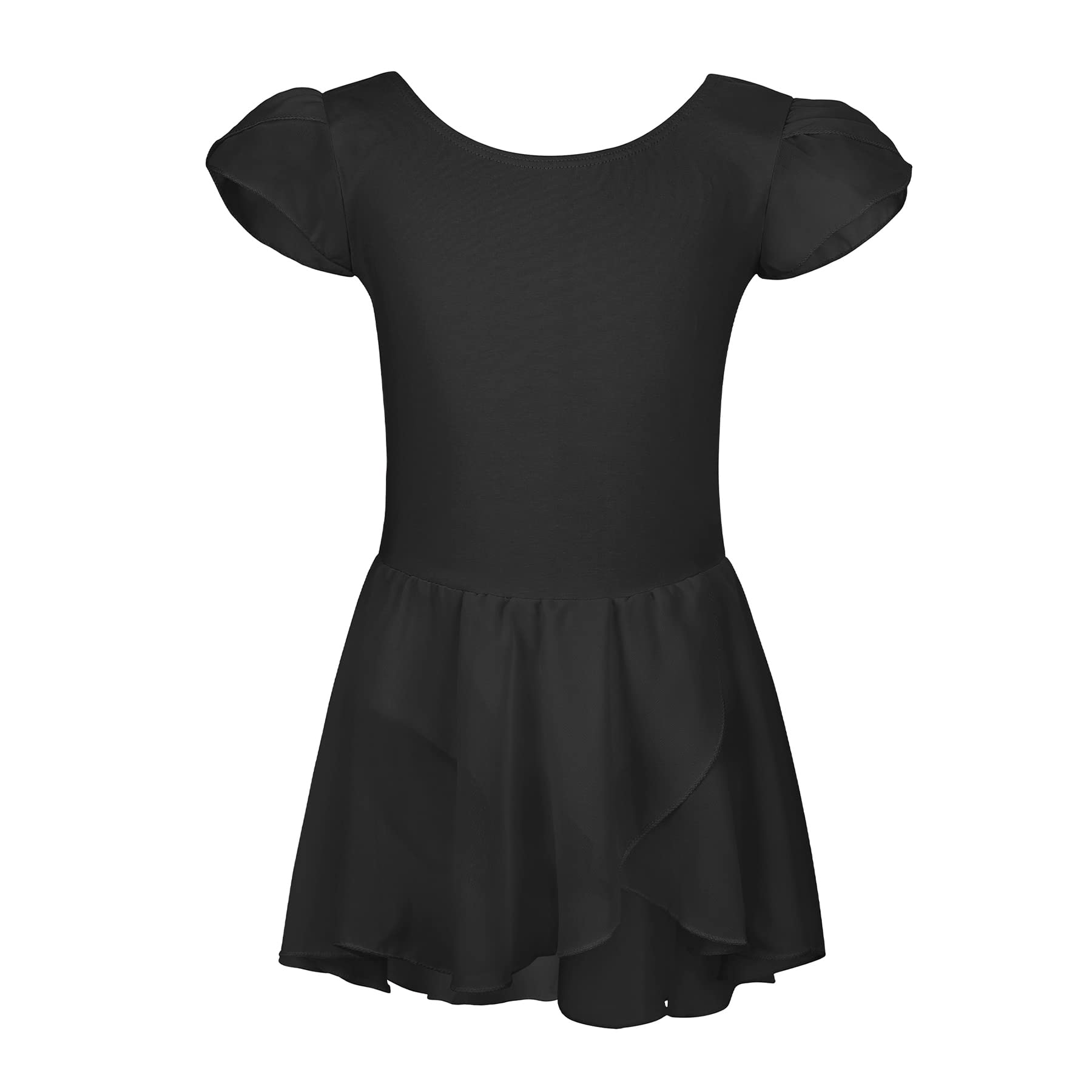 Zando Girls Ballet Leotard with Tulle Skirt - Short Sleeve Gymnastics Leotard for Toddlers & Kids - Perfect for Dance Class, Recitals & Ballet Performances