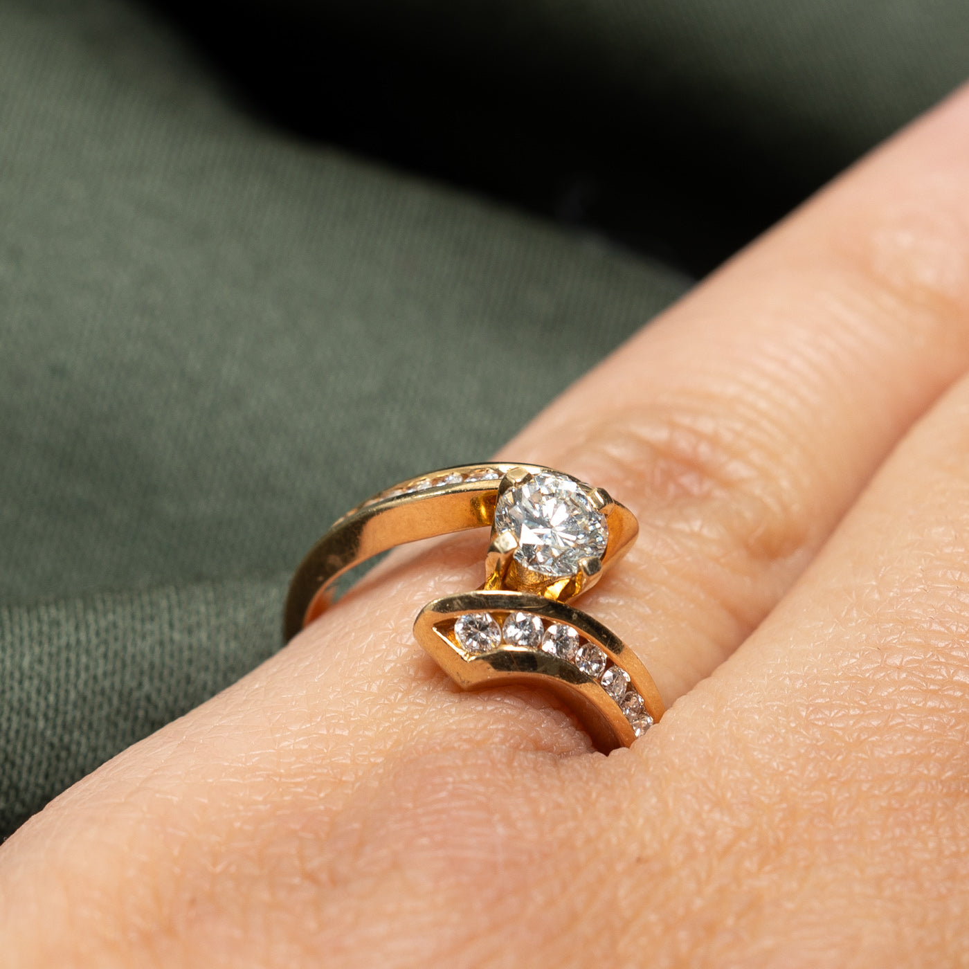 0.83ctw Diamond Bypass Engagement Ring for Women - Size 5.5 | Elegant Wedding & Proposal Jewelry Gift | Perfect for Anniversaries, Valentine's Day & Special Occasions