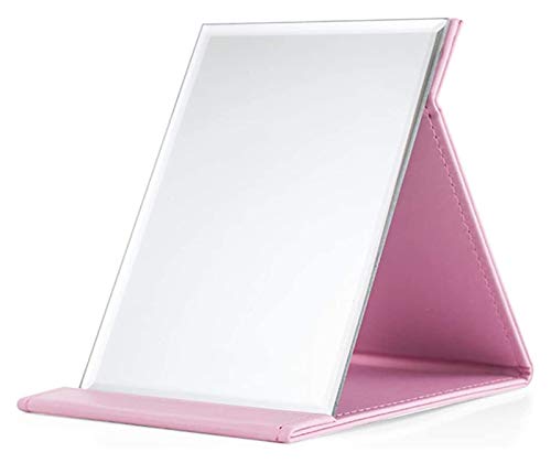 YUESFZ Pink Folding Desktop Vanity Mirror - HD Makeup Mirror with Stand, Portable Cosmetic Mirror for Dorm, Travel & Home Use (12.2x17cm) - Perfect for Students, Makeup Artists & Daily Beauty Routine