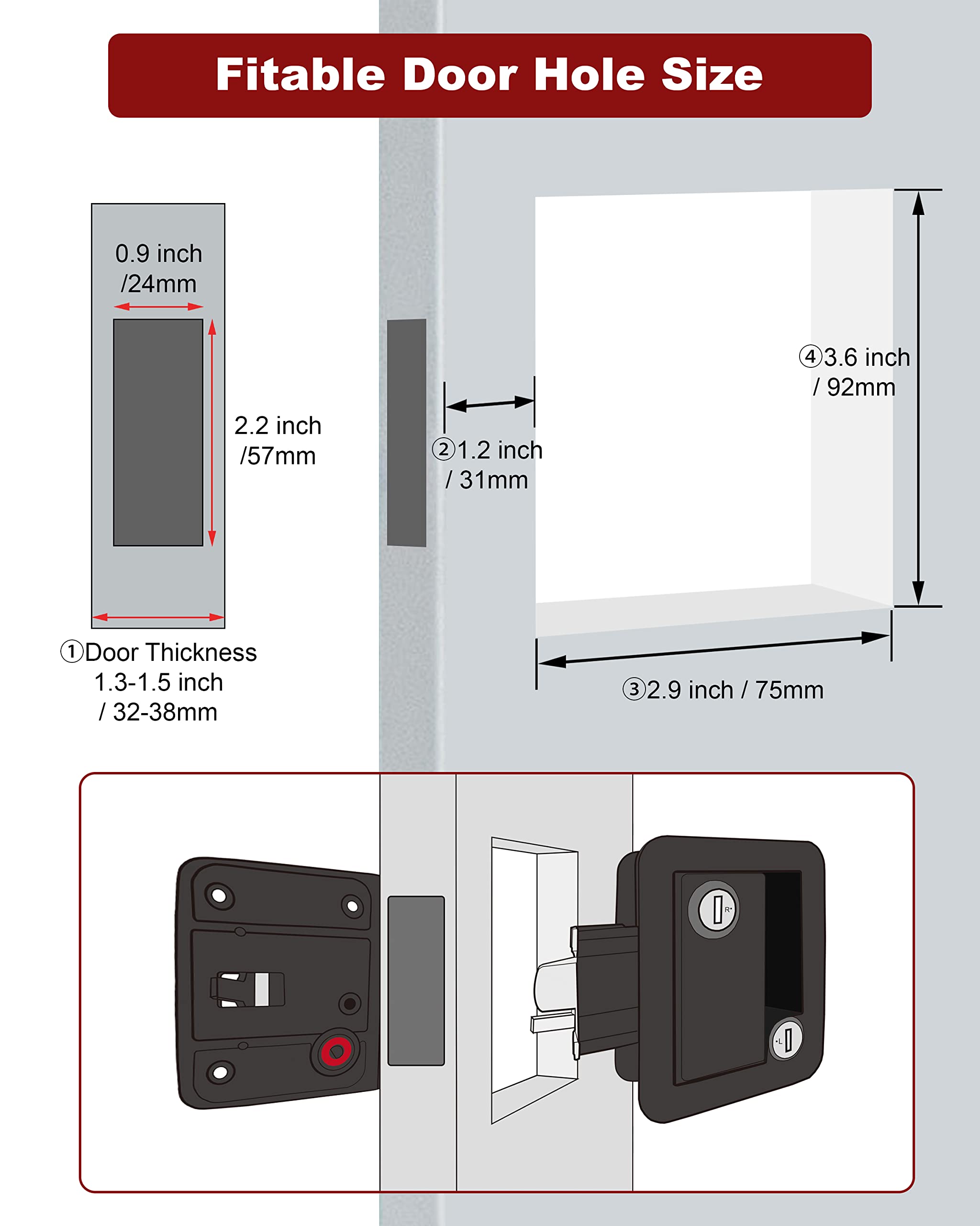 Universal RV Camper Door Lock Latch with Deadbolt & Handle - Heavy Duty Security Lock for Travel Trailers, 5th Wheels & Compartment Doors (Black, 3-Pack with 12 Matching Keys) | Perfect for Outdoor Adventures & Camper Security