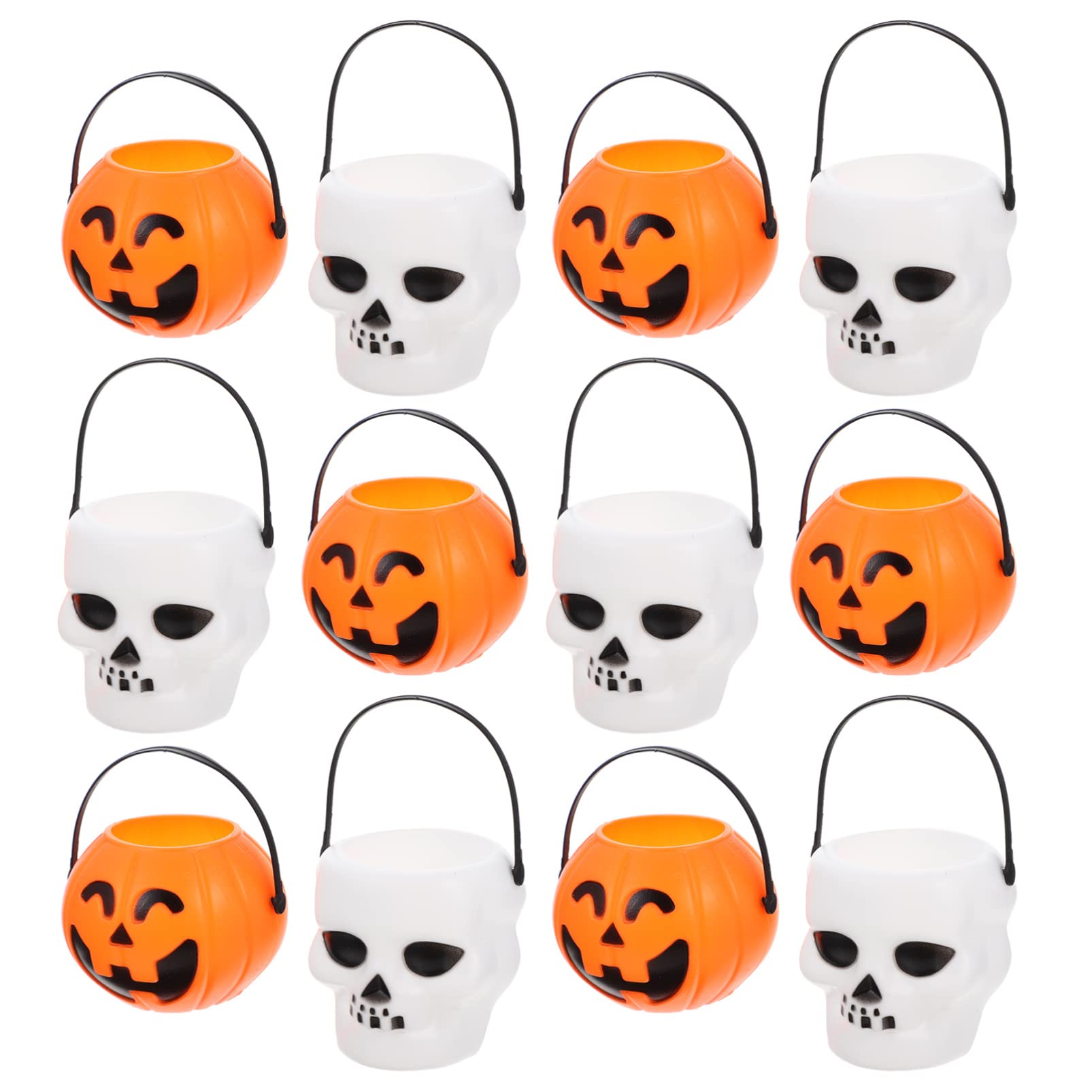 Yardwe 12-Piece Halloween Candy Buckets - Pumpkin Shaped Trick or Treat Containers for Kids, Halloween Party Decor & Snack Holders | Perfect for Trick-or-Treating, Classroom Parties & Spooky Home Decor