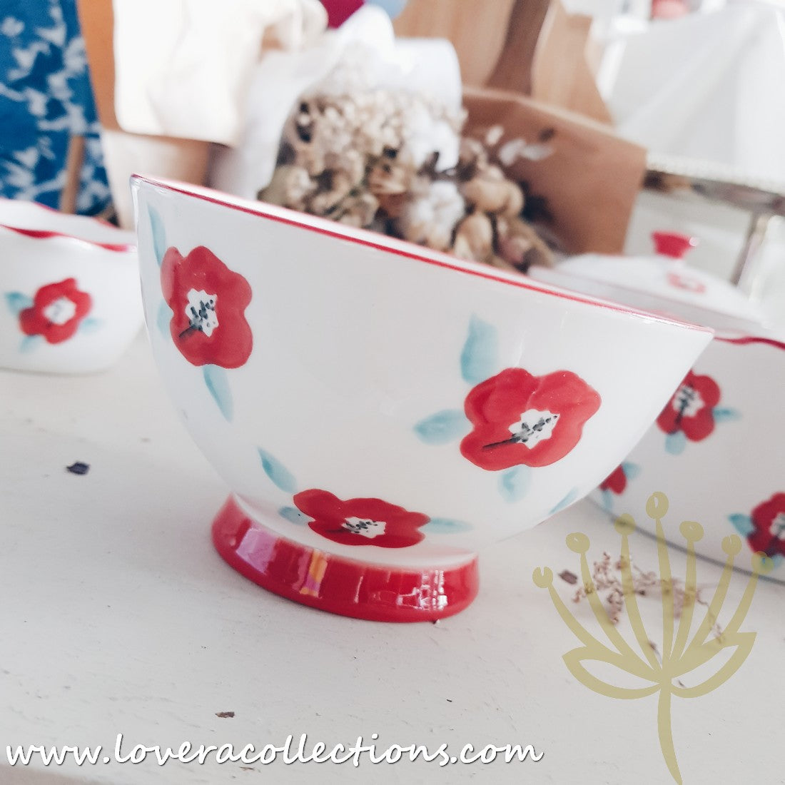 Handmade Red Floral Ceramic Teapot - 70% Off Clearance Sale | Perfect for Afternoon Tea, Gifts & Home Decor