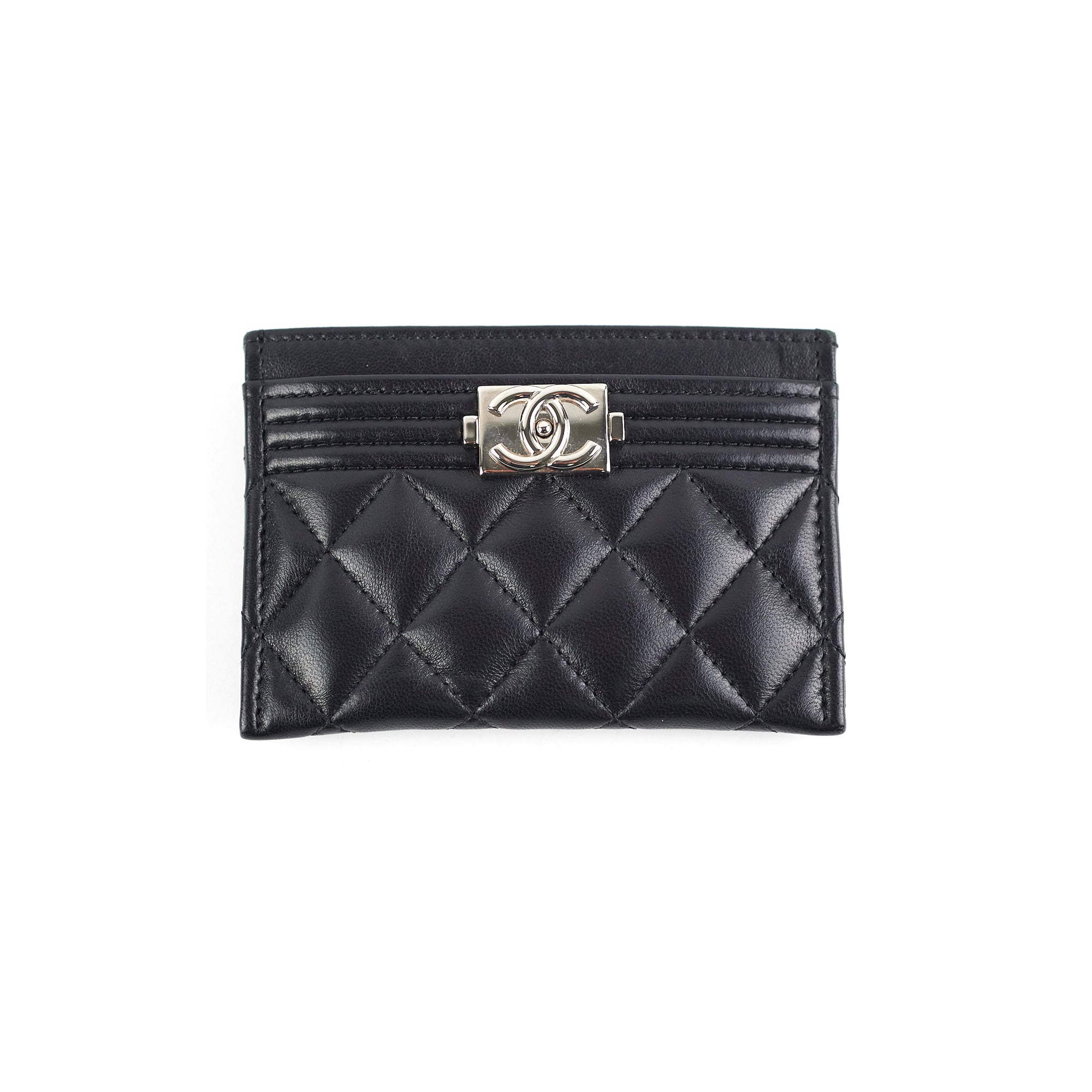 Chanel Boy Flap Card Holder Wallet in Black - Luxury Compact Wallet for Everyday Use & Travel