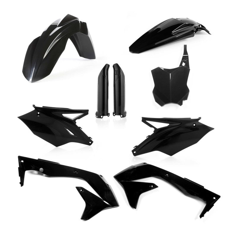 Acerbis Full Plastic Kit for 2016-2017 Kawasaki KX450F Motorcycle - Black | Dirt Bike Replacement Body Parts for Off-Road Racing & Trail Riding