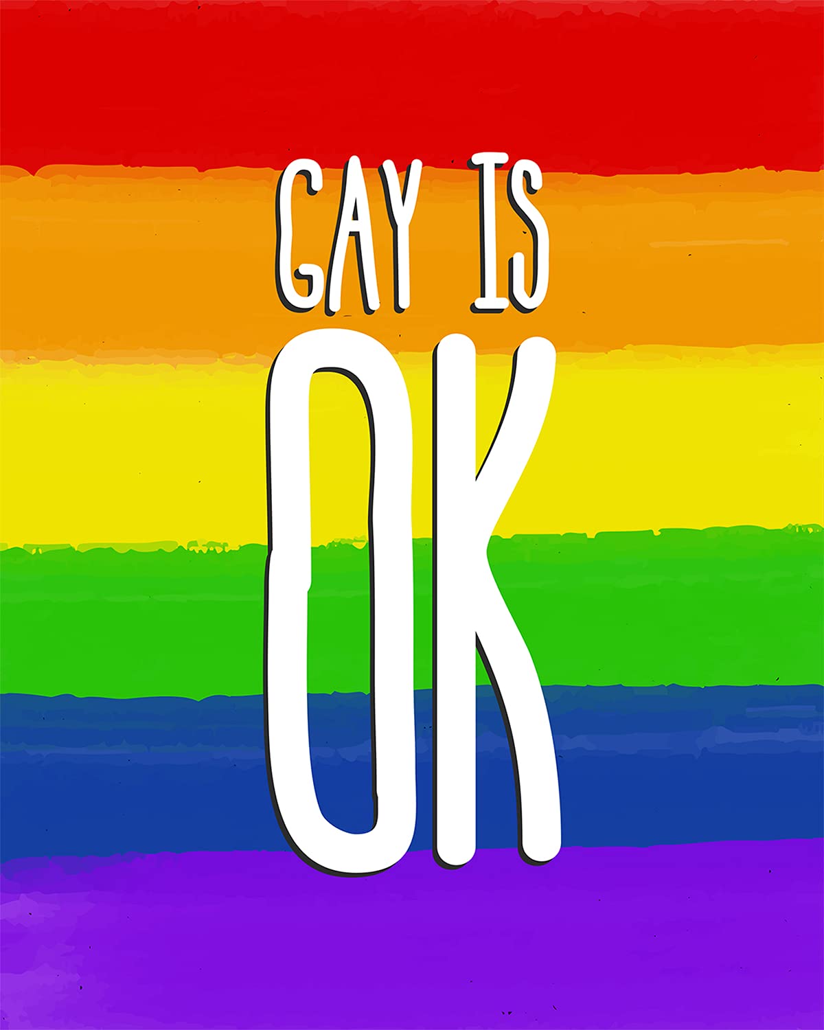 Gay Pride Wall Decor - LGBTQ+ Inspirational Canvas Art for Queer, Bi, Lesbian & Trans - 32x40 Ready to Hang - Perfect for Bedroom, Living Room & Pride Month Decorations
