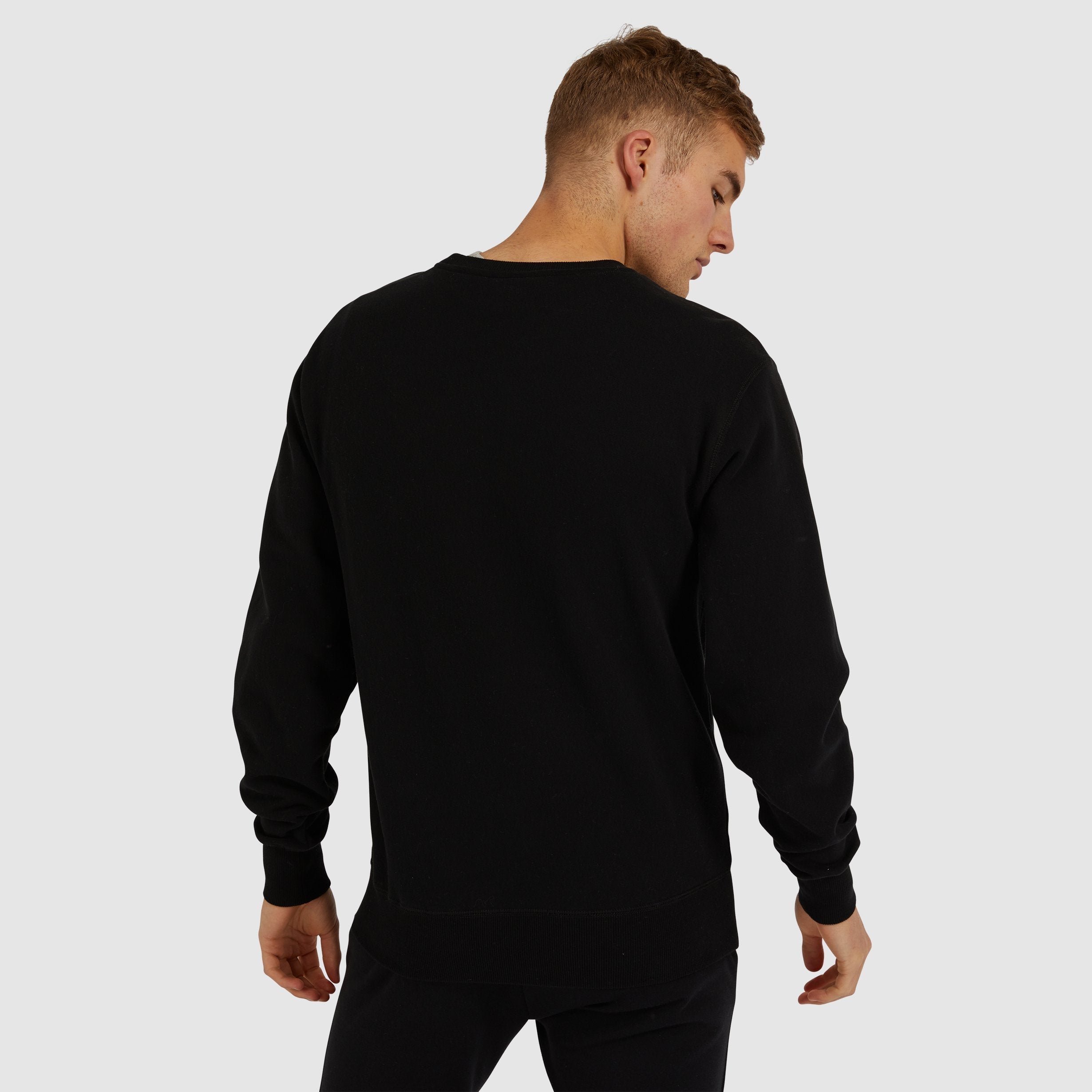Ellesse Men's Succiso Black Sweatshirt - Comfortable Casual Pullover for Gym, Running & Streetwear Fashion