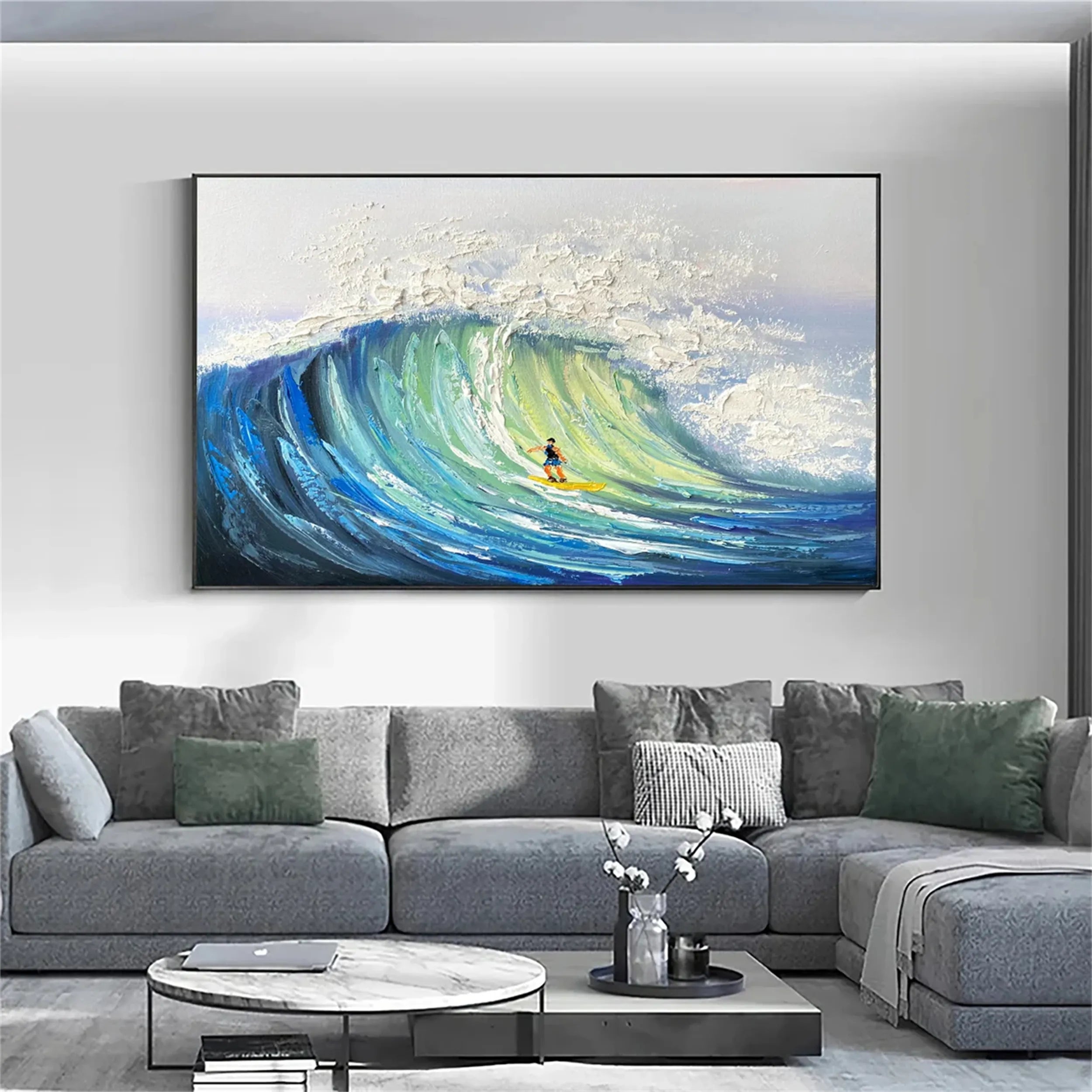 Ocean and Sky Painting #OS124 - Stunning Coastal Wall Art for Home & Office Decor - Perfect for Living Rooms, Bedrooms, and Beach House Interiors