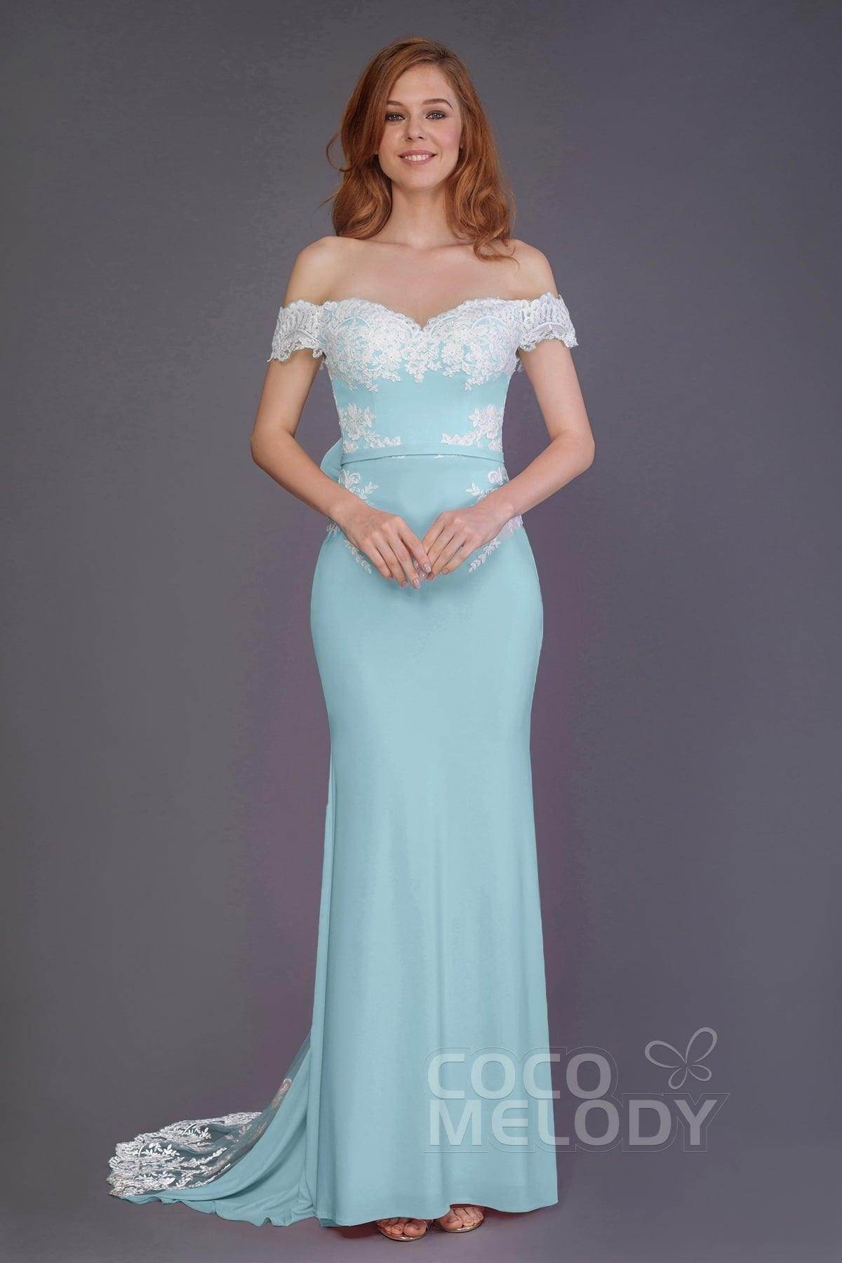 Elegant Mermaid Sweep Train Knitted Fabric Bridesmaid Dress PR3491 - Perfect for Weddings, Formal Events & Special Occasions