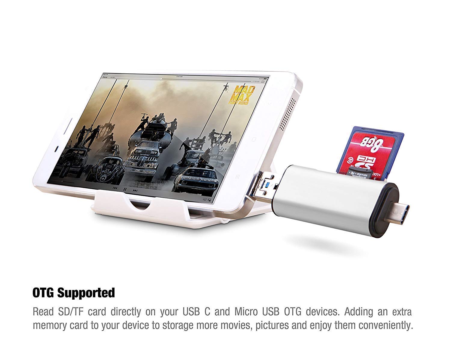 Famous Quality® 3-in-1 USB Card Reader - USB 3.0, USB C, Micro USB Compatible for SD/SDXC/Micro SD Memory Cards - Works with MacBook, PC, Tablets & Smartphones - Perfect for Travel, Photography & Data Transfer