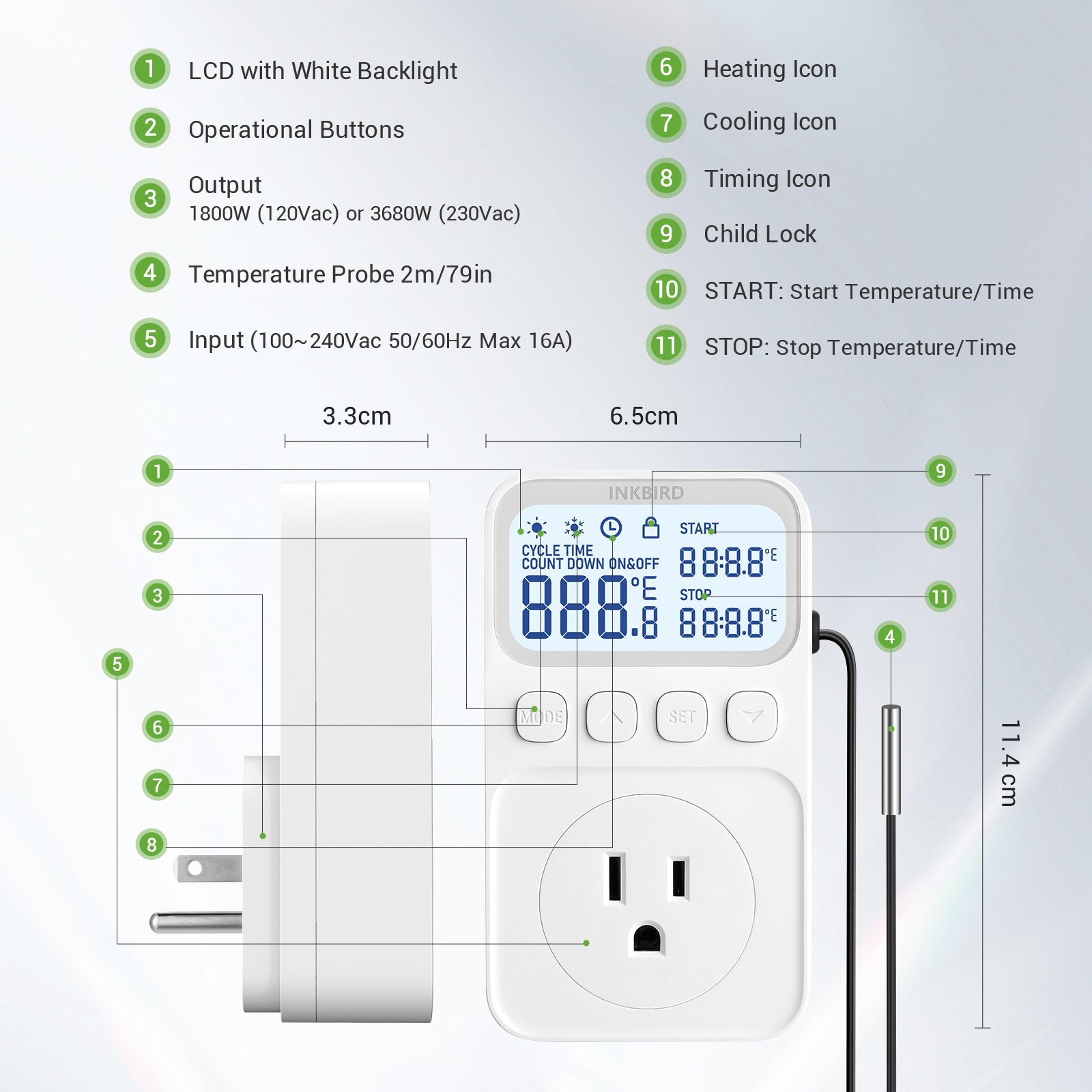 Digital Temperature Controller C226T - Precise Thermostat for Home Brewing, Aquariums & Reptile Tanks