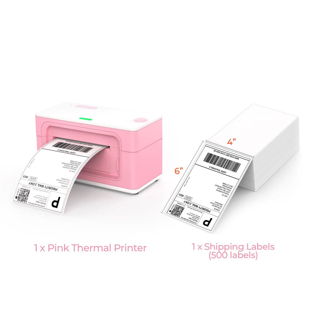 MUNBYN 941U USB Thermal Label Printer Starter Kit - High Speed Shipping Label Printer for Ecommerce, Small Business & Home Use