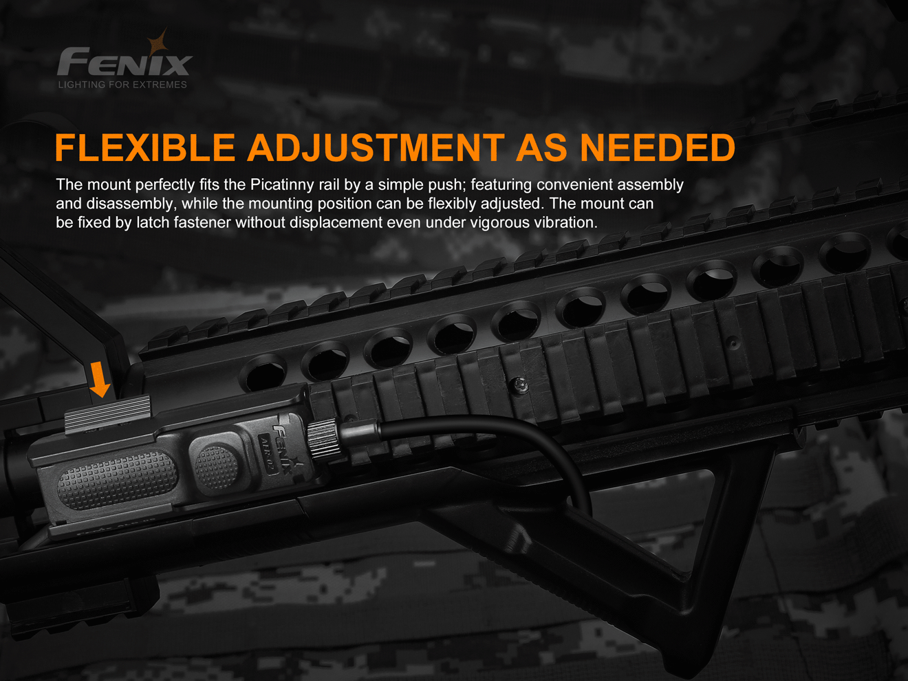 Fenix AER 02 V2.0 Tactical Flashlight with ALG 05 Mounting Kit - Perfect for Outdoor Adventures, Hunting & Emergency Preparedness