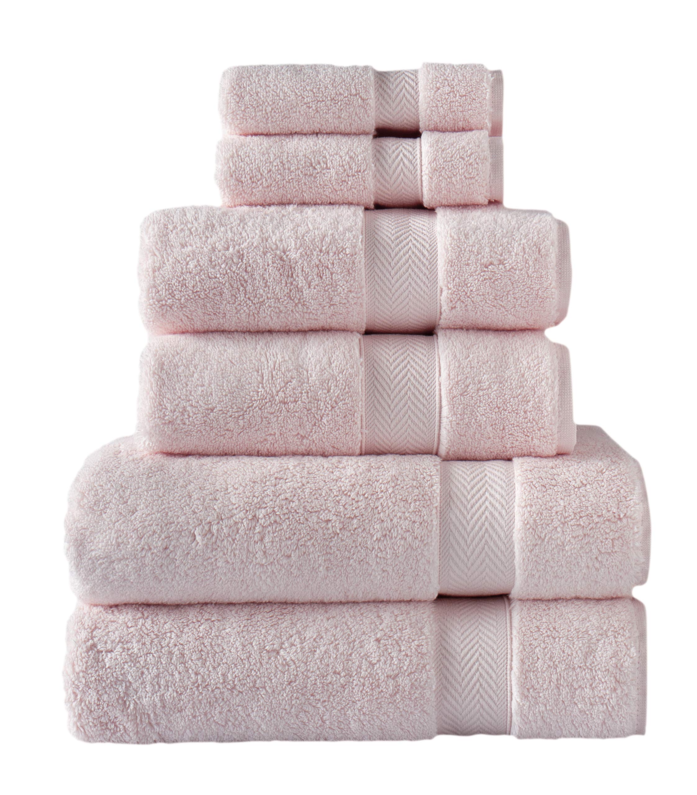 Klassic Collection 6-Piece Cotton Bath Towel Set - Soft & Absorbent Candy Color Bathroom Towels for Spa, Gym, and Home Use
