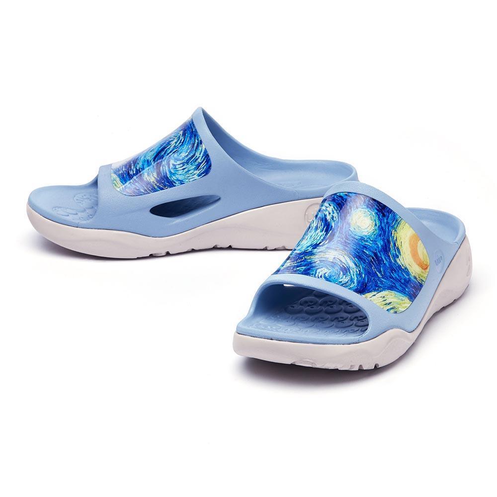Starry Night Ibiza Slides for Women - Comfortable Summer Sandals with Glitter Design - Perfect for Beach, Pool, and Casual Outings