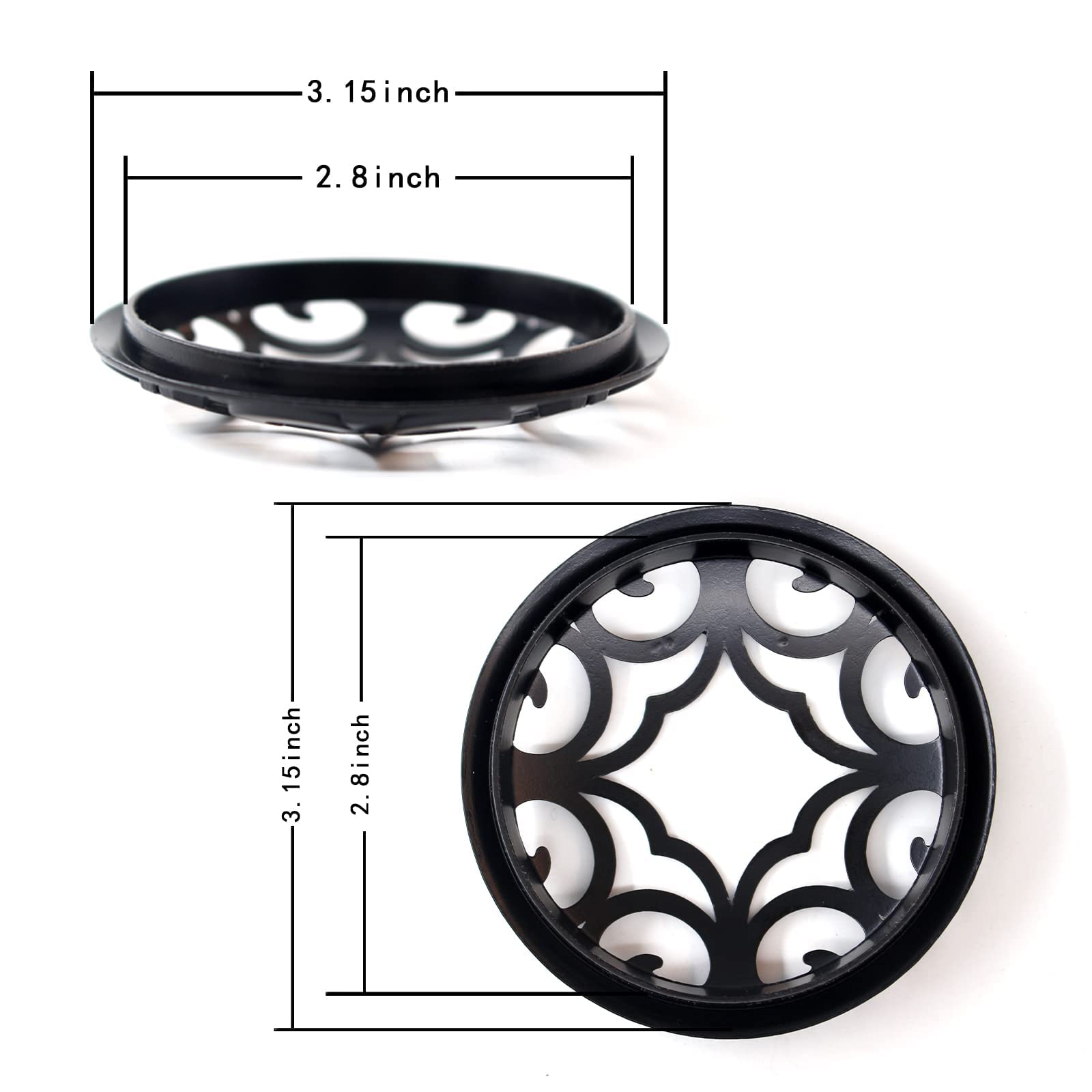 Hion Black Scented Candle Toppers - Decorative Jar Lids & Candle Shades for Even Wax Melting - Perfect Candle Accessories Gift Set for Women - Ideal for Home Decor, Spa Relaxation & Romantic Ambiance