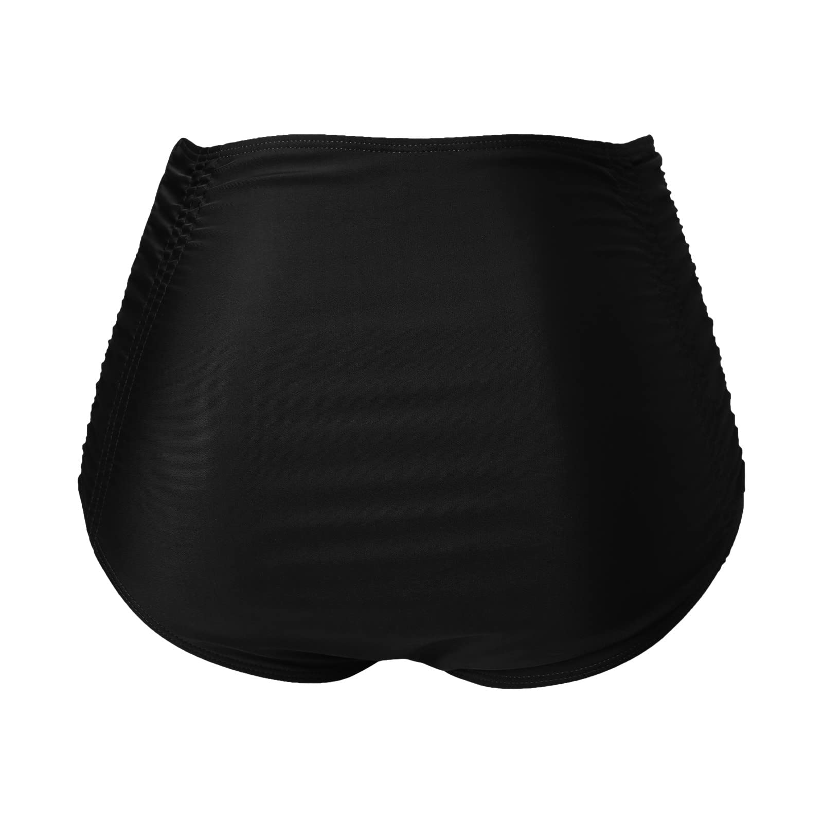 JOFOW High Waist Bikini Bottoms for Women - Sexy Ruched Swim Briefs & Beach Shorts with Side Wrinkles | Perfect for Running, Swimming & Summer Vacations