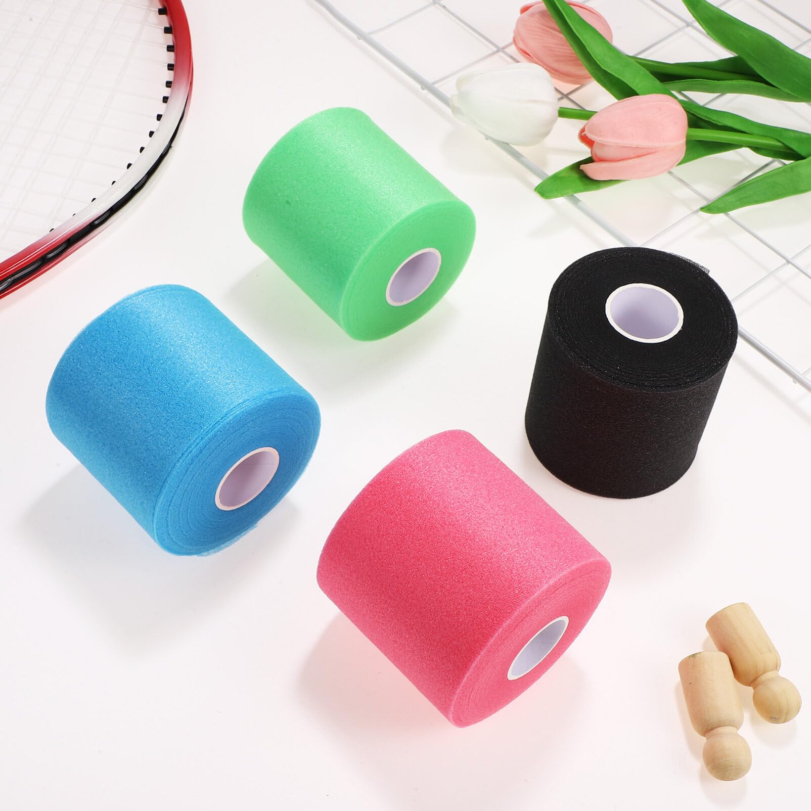 GLEAVI 4 Rolls Pre Wrap Athletic Tape - 2.75