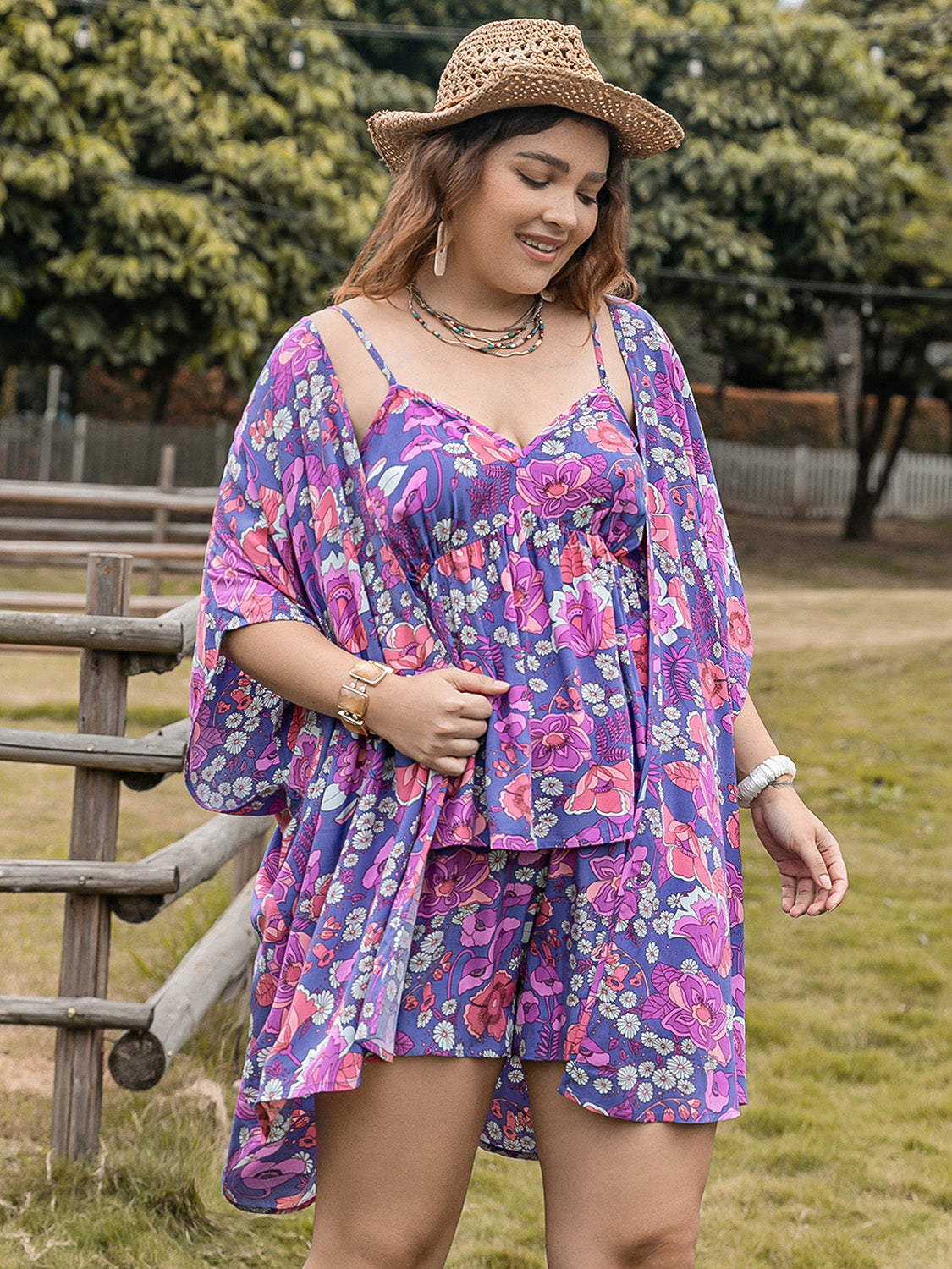 Stylish Plus Size Summer Cover Up and Shorts Set for Women - Beachwear, Poolside Lounging & Vacation Outfits