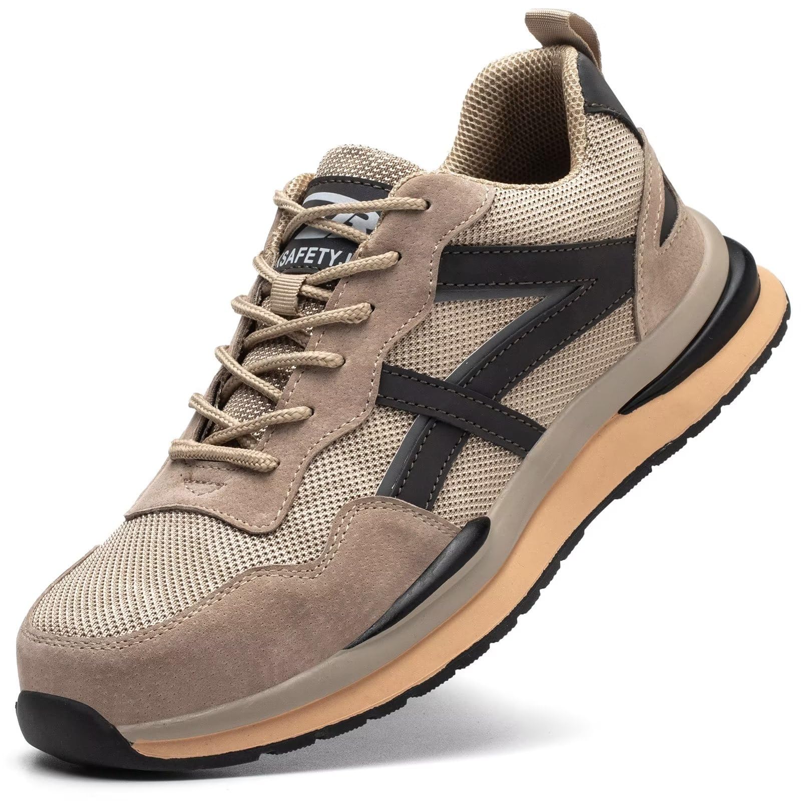 Men's Steel Toe Work Shoes - Lightweight & Breathable Safety Sneakers for Construction & Industrial Work