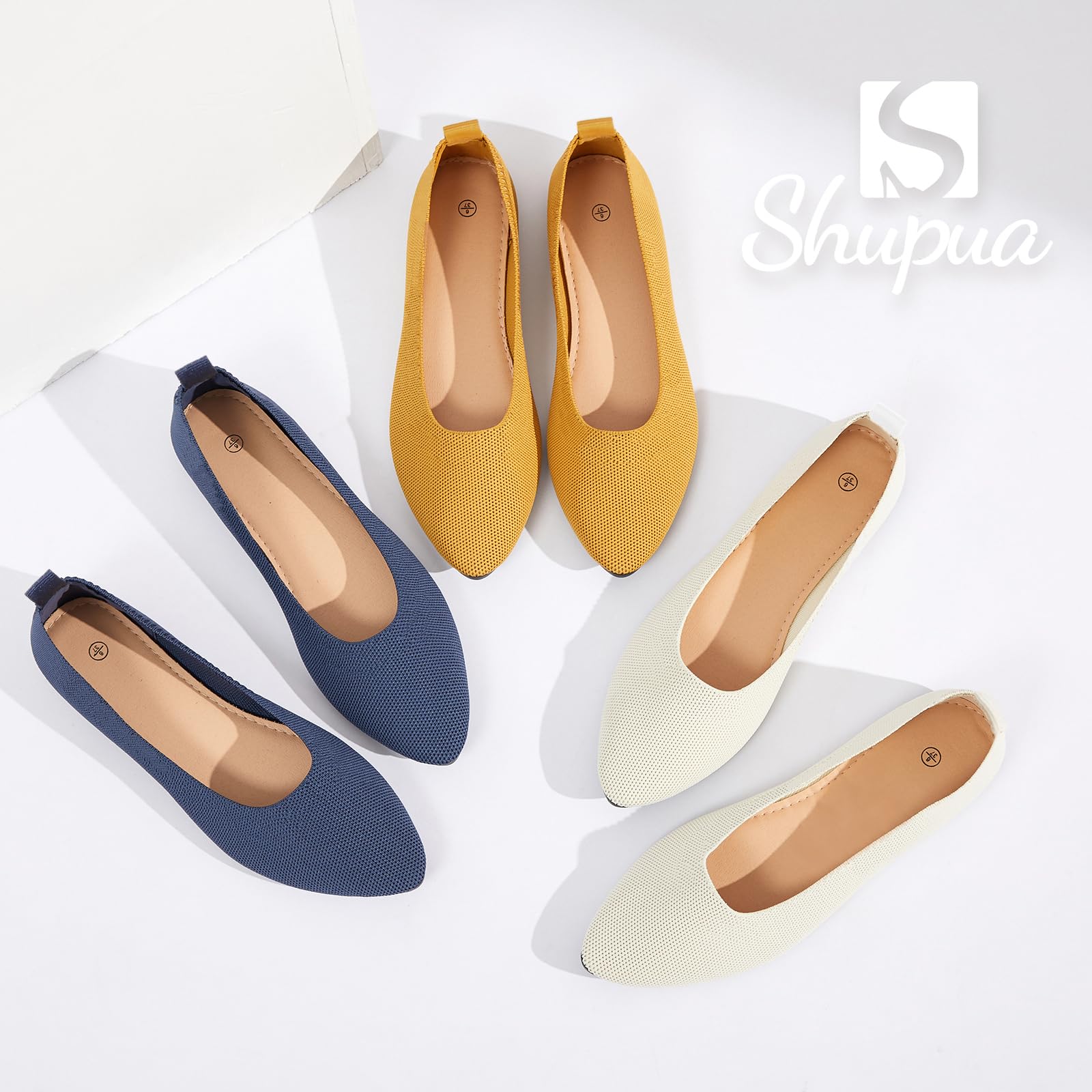 Shupua Women's Pointed Toe Ballet Flats - Comfortable Slip On Dress Shoes for Women, Black | Perfect for Office, Wedding & Casual Wear
