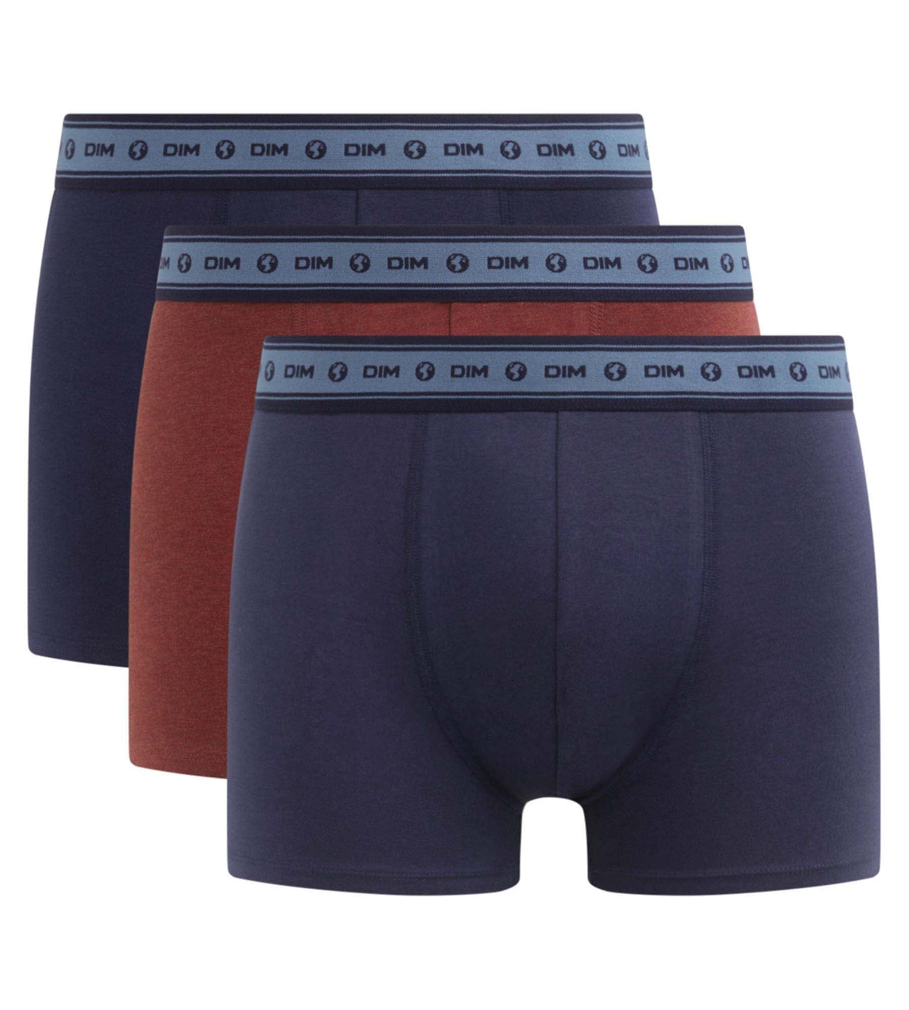 Organic Cotton Men's Boxer Briefs 3-Pack - Blue, Red, Denim | Soft, Breathable Underwear for Everyday Comfort | Perfect for Work, Gym & Travel
