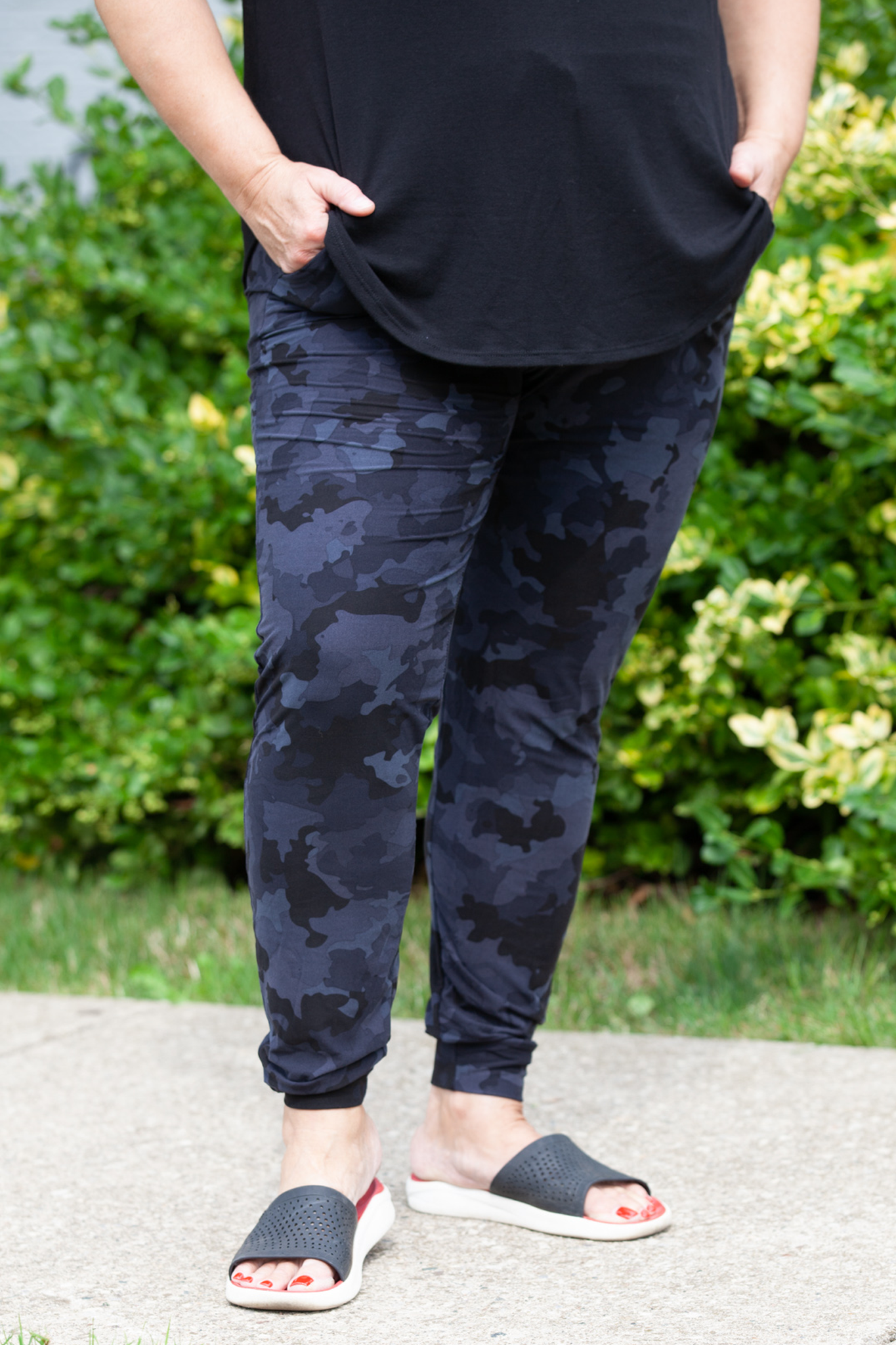 Midnight Camo Joggers for Women - Comfortable Plus Size Lounge Pants for Running, Yoga & Casual Wear