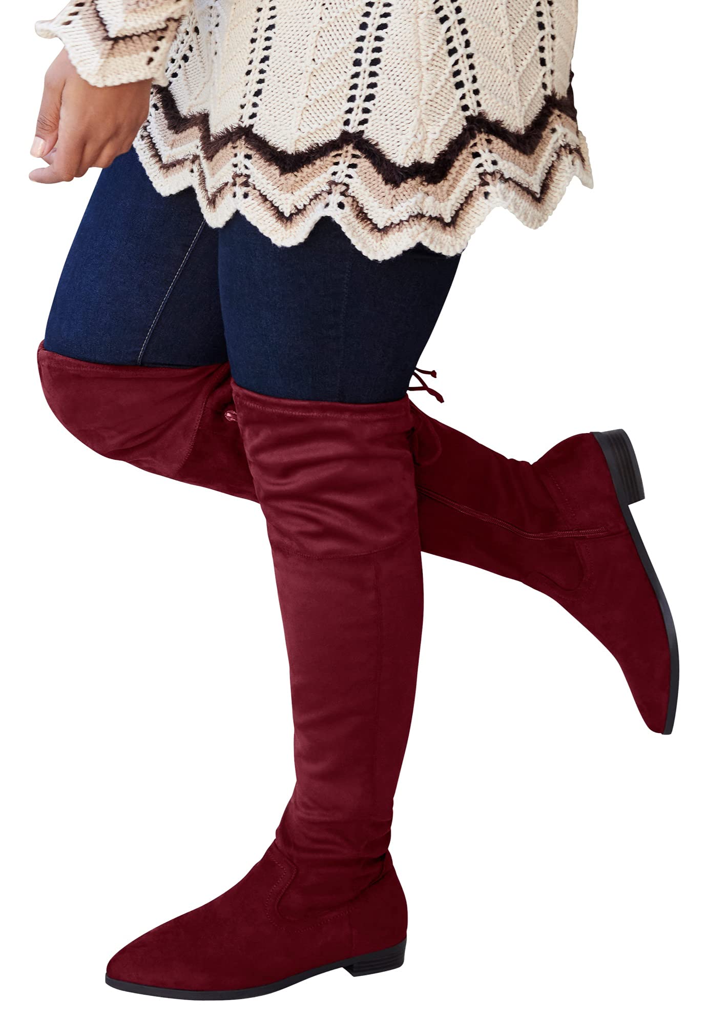 Comfortview Women's Wide Width The Cameron Wide Calf Boot - Stylish & Comfortable Knee High Boots for Wide Calves | Perfect for Work, Office & Winter Fashion